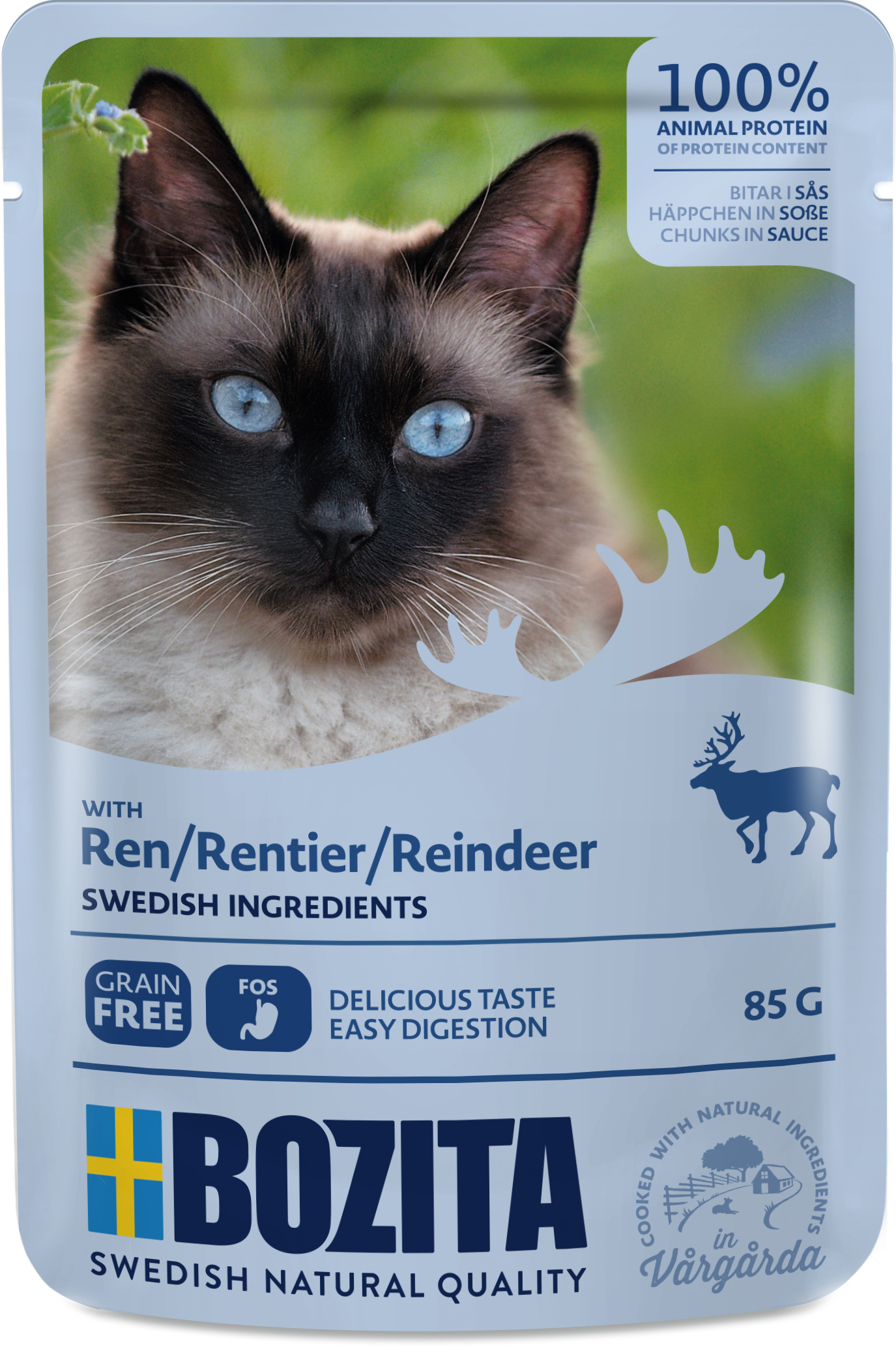 Biter i saus med reinsdyr