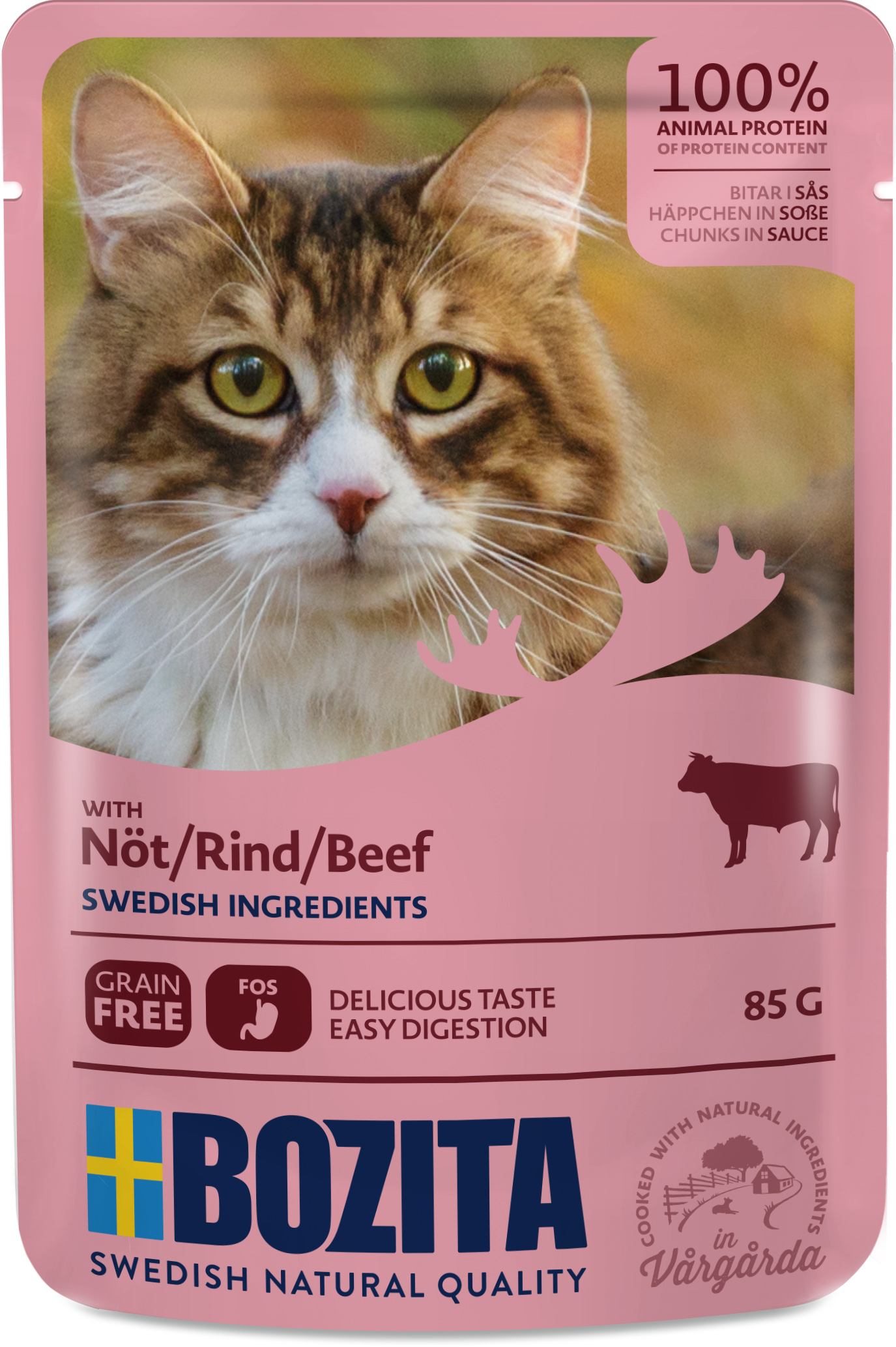 Biter i saus med oksekjøtt