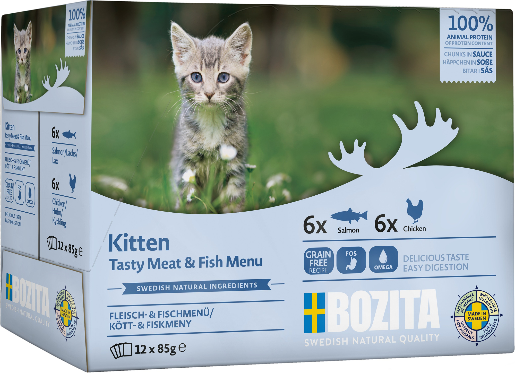 Kitten Meat&Fish in Sauce Våtfor til katt 12x85g