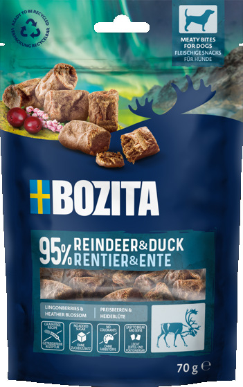 Snacks Meaty Bites Reindeer & Duck Hundegodis 70g