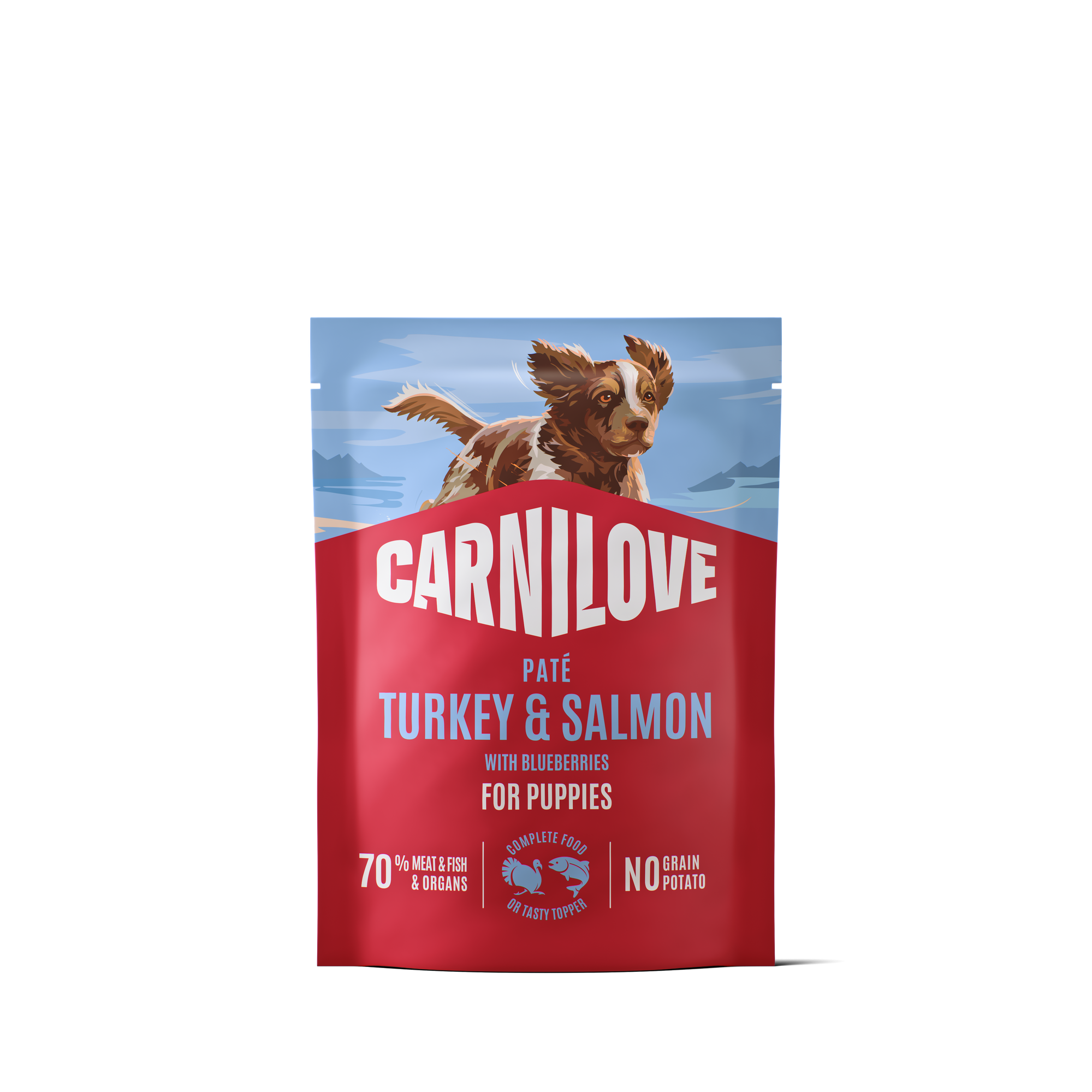 Dog Pouch Paté Turkey & Salmon Puppy 300g