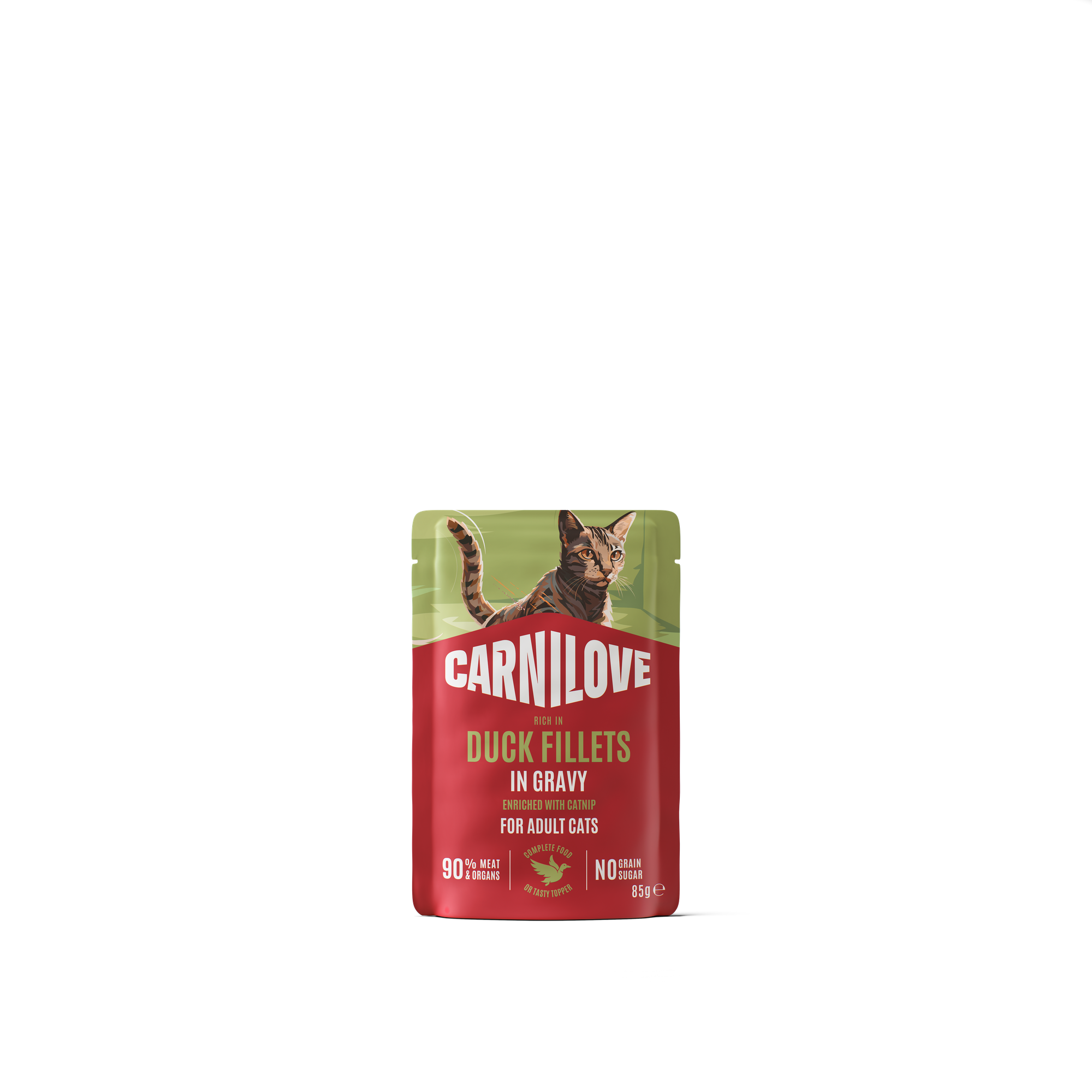 Cat Pouch Gravy Duck enriched with Catnip 85g