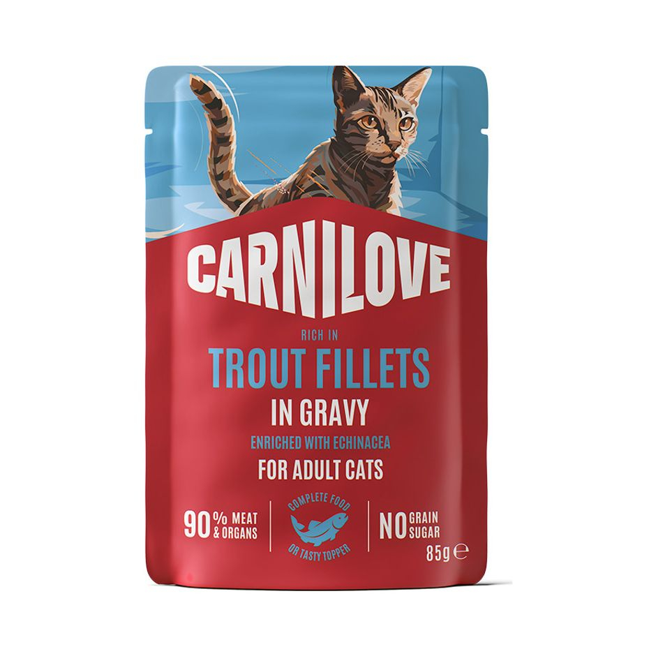 Cat Pouch Gravy Trout enriched with Echinacea 85g