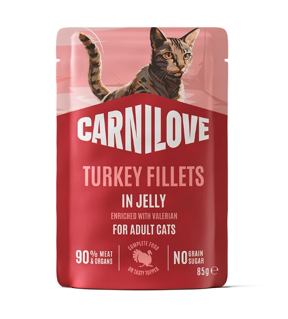 Cat Pouch Jelly Turkey with Valerian 85g