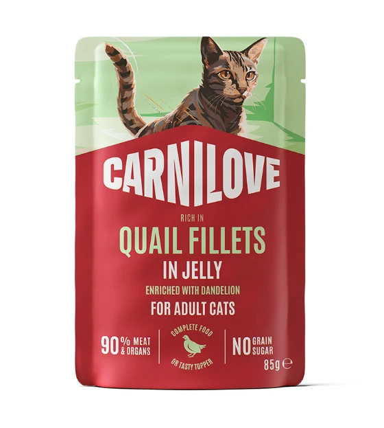 Cat Pouch Jelly Quail with Dandelion 85g