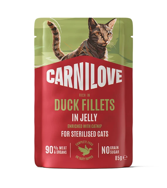 Cat Pouch Jelly Duck with Catnip Sterilised 85g