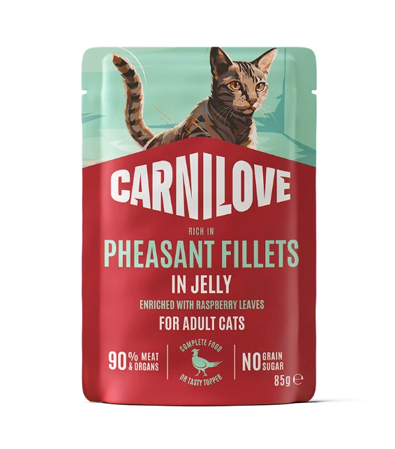 Cat Pouch Jelly Pheasant with Raspberry Leaves 85g