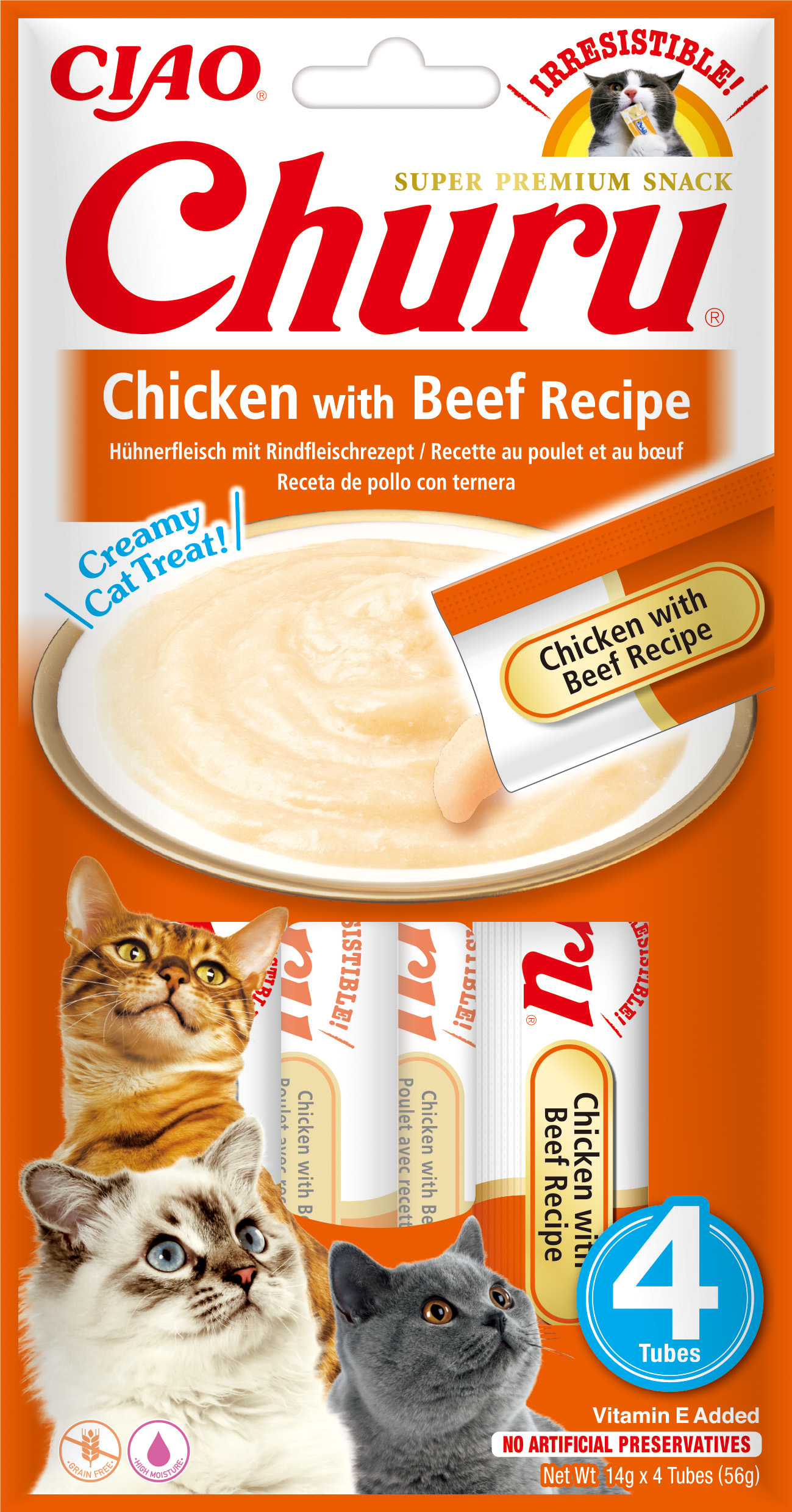 Cat  Cremy Chicken with Beef 4x14g