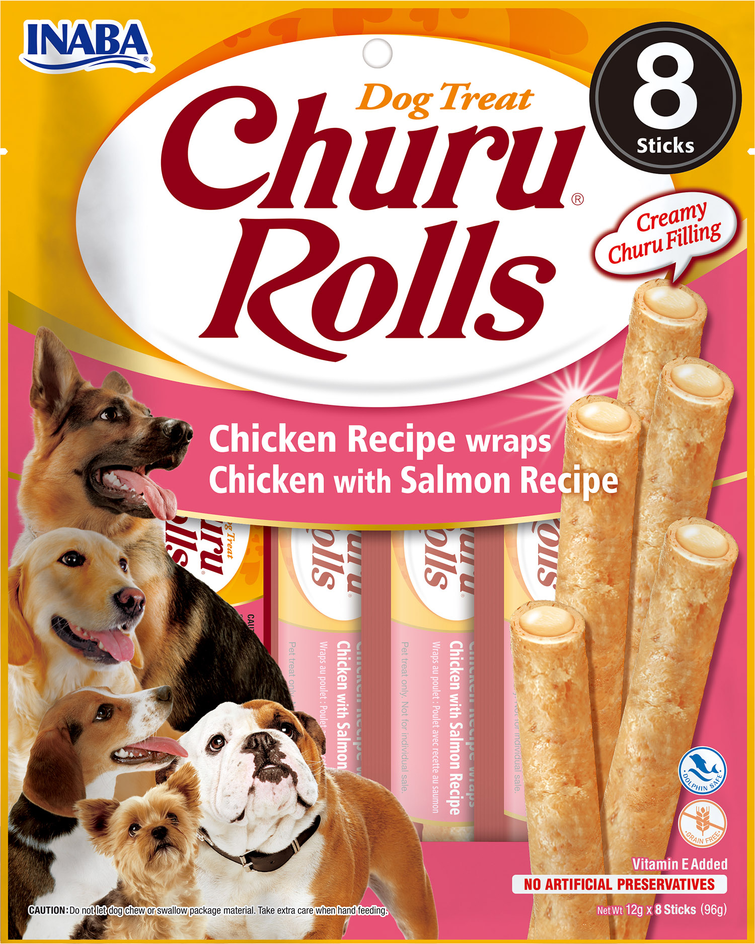Dog Rolls Chicken wraps with Salmon 8x12g