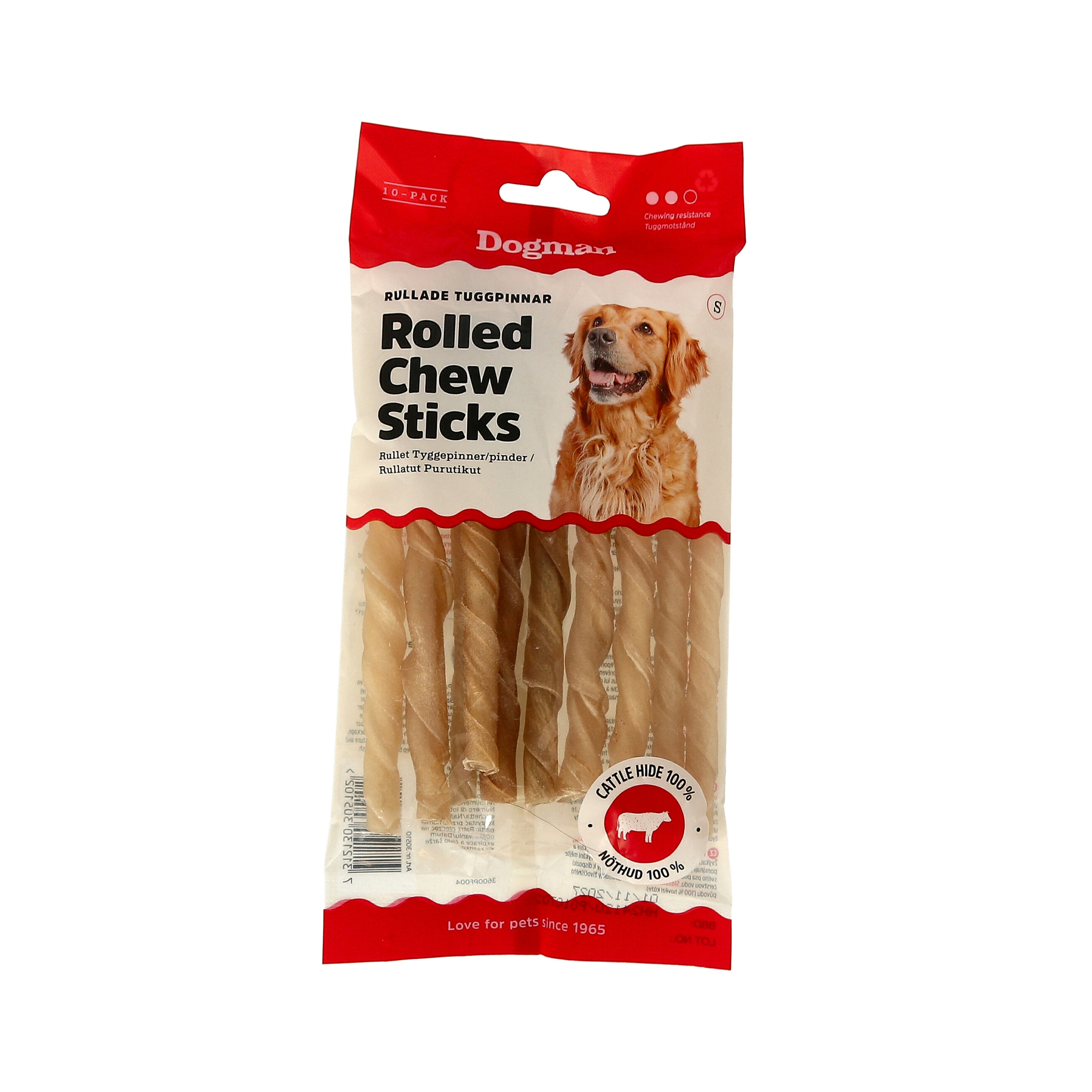 Tyggestenger Rullet Brun 10p