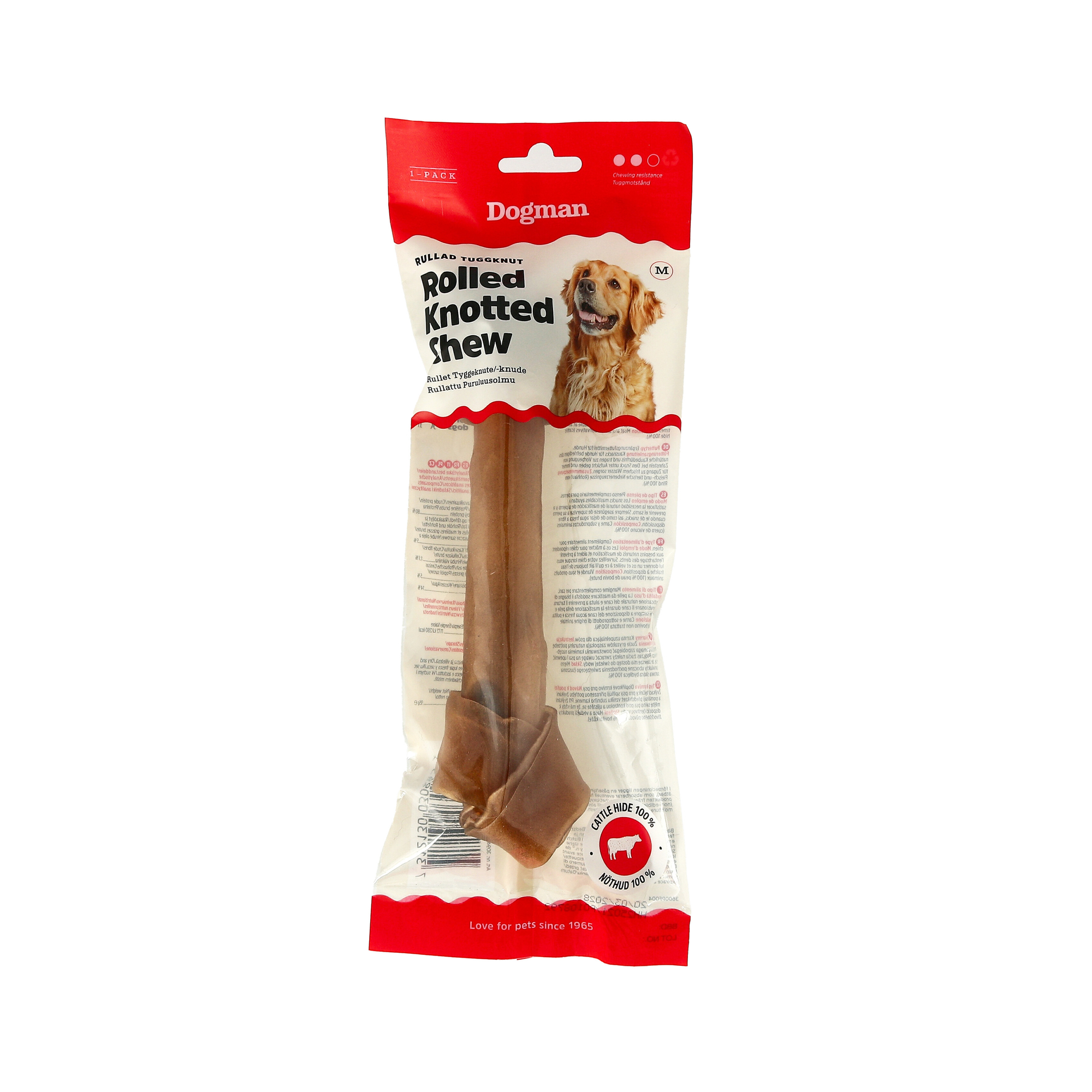 Tyggeknute Rullet Brun 22cm