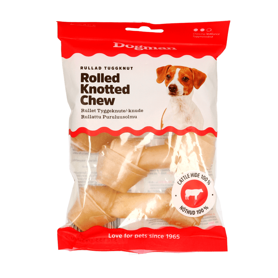 Tyggknute Rullet 4p Brun 11cm
