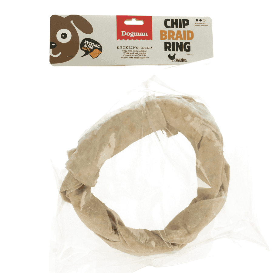 Tyggering Flettet med Kyllingbiter 25cm