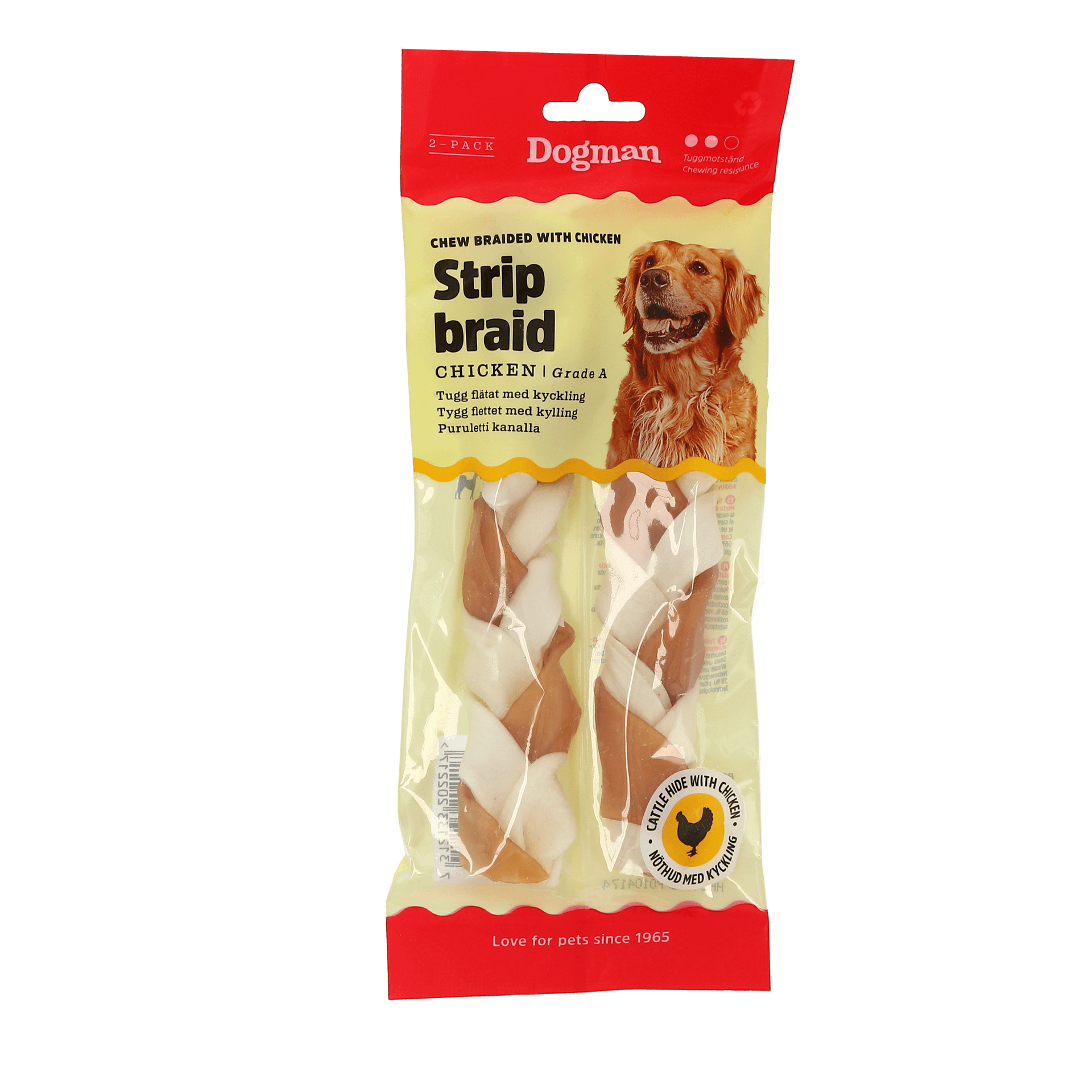 Tygg Flettet med Kylling 2p Hvit 17,5cm