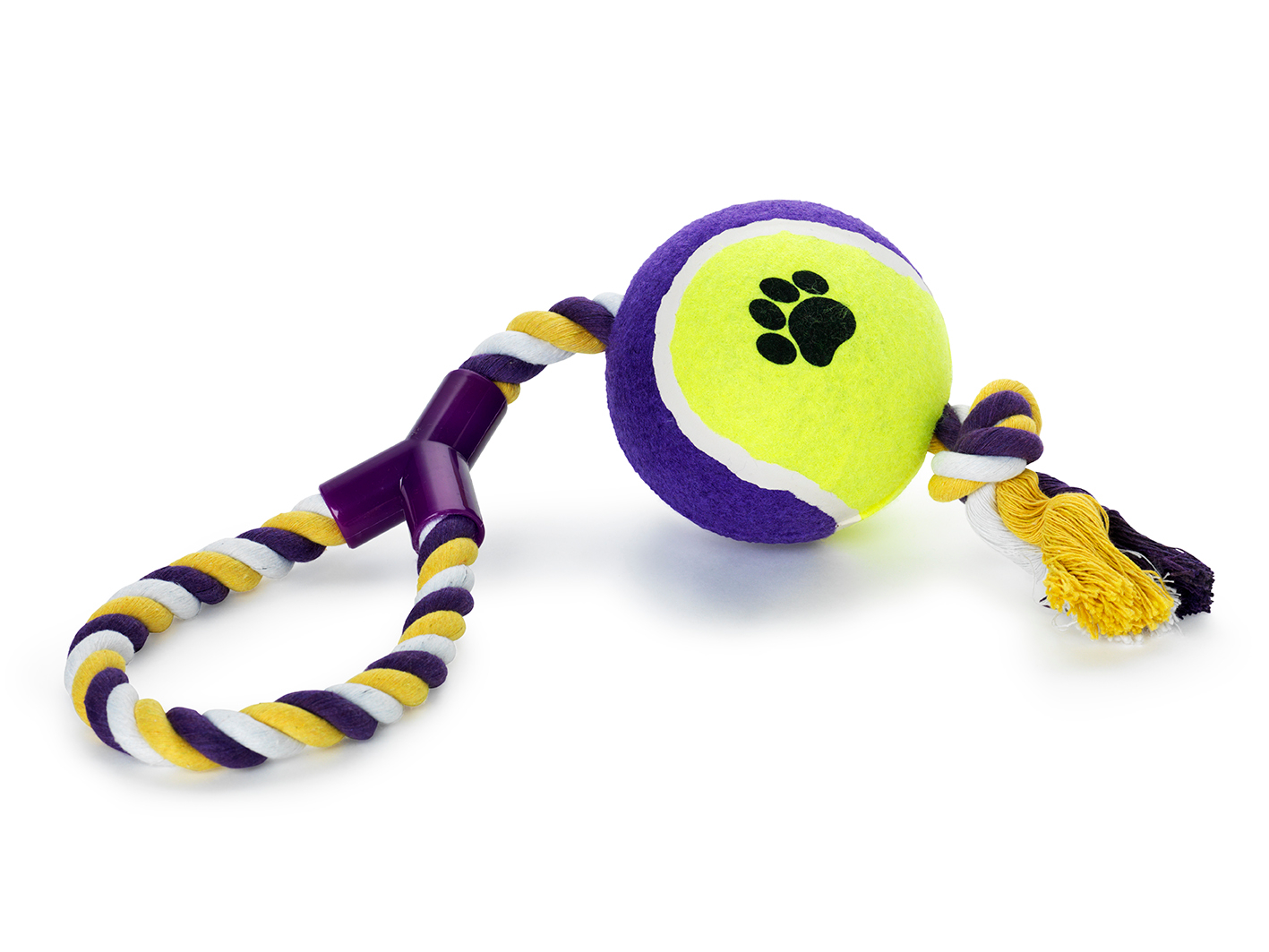 Koiranlelu köysi pallolla Liila