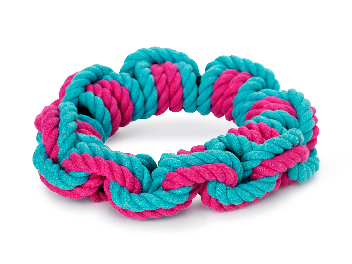 Koiranlelu köysirengas Vaaleanpunainen