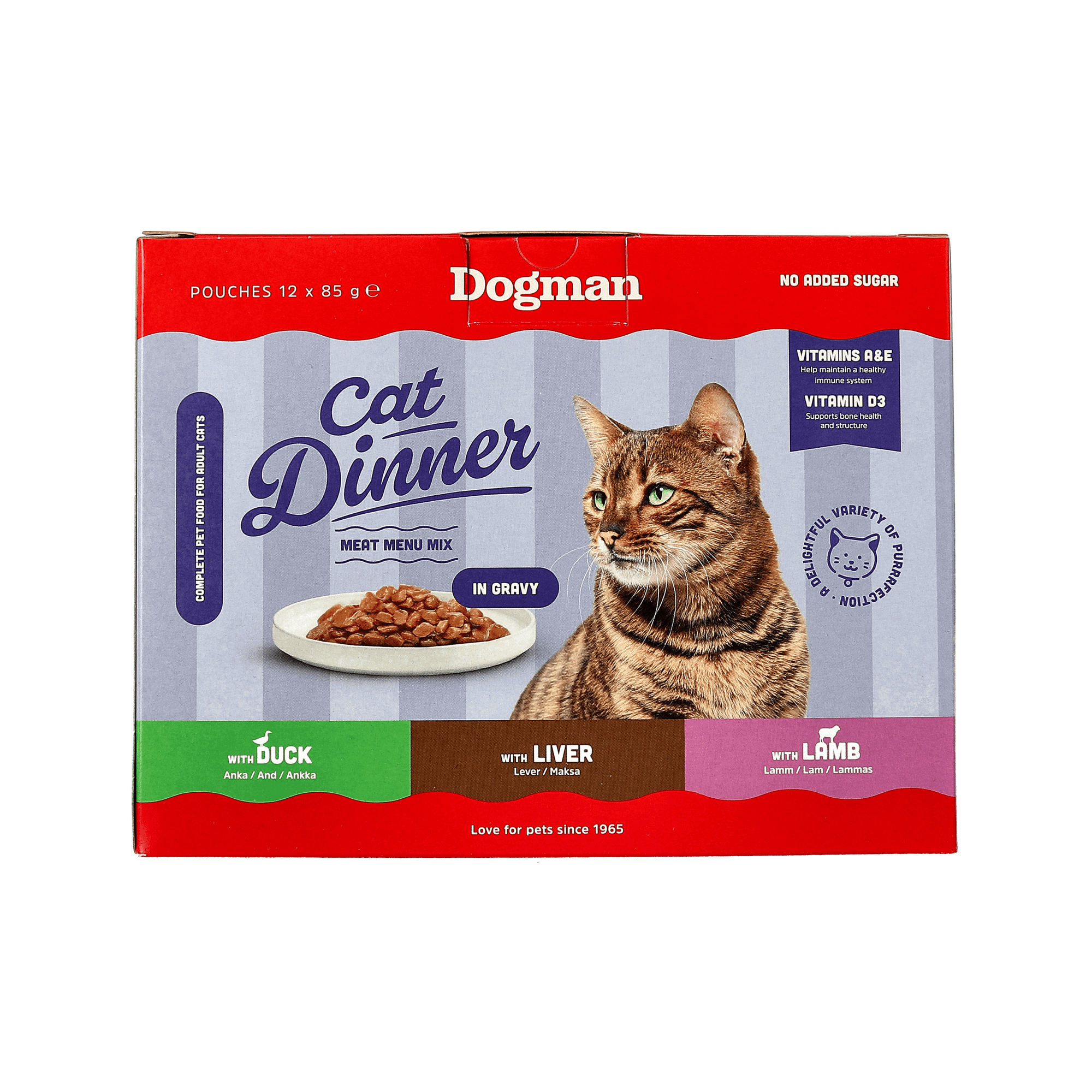 Cat Dinner Meat Menu Mix Gravy Våtfor 12x85g