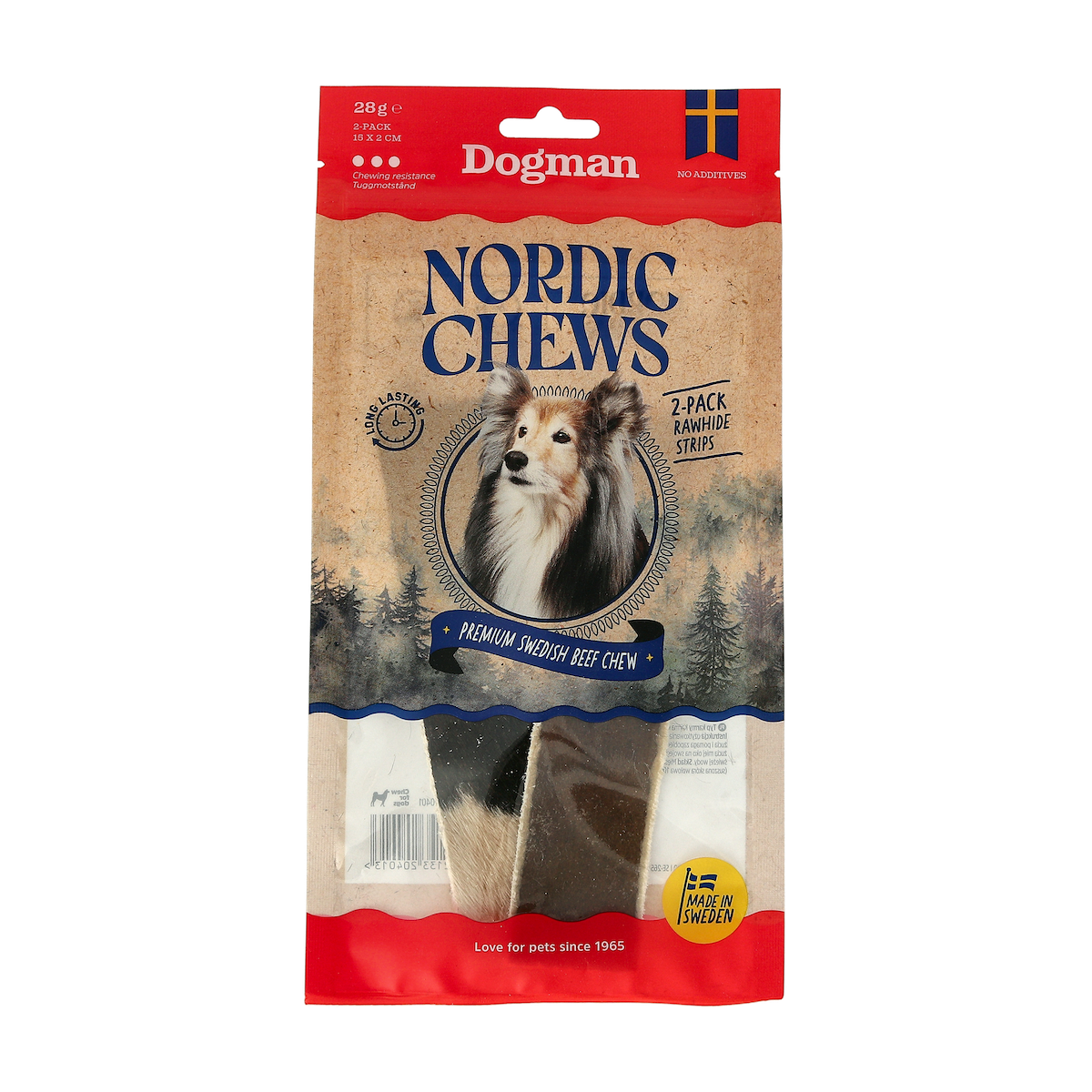 Nordic Chews Beef Rawhide Strips 2p