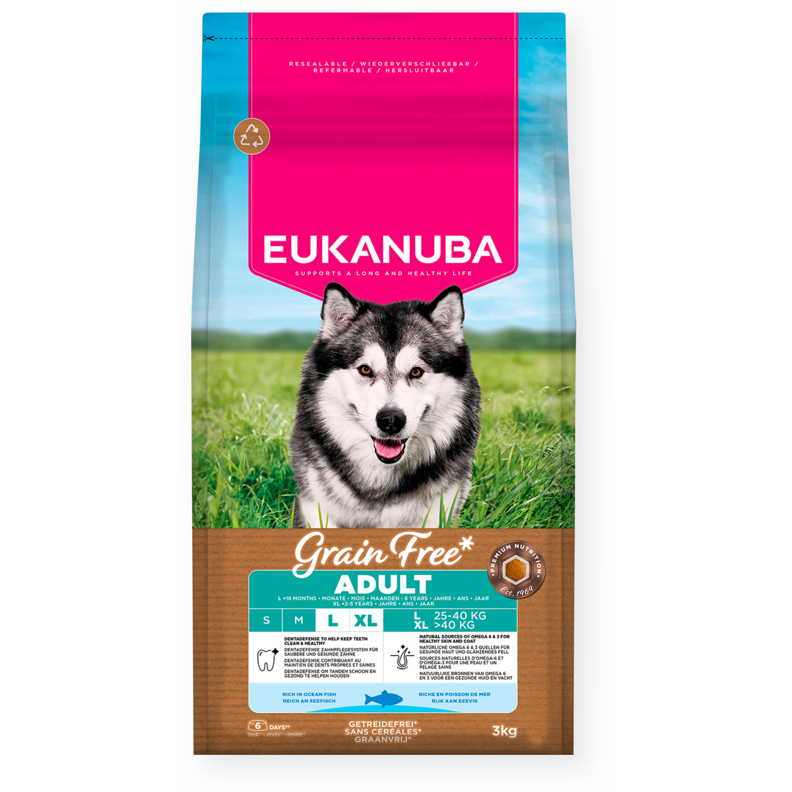 Dog Grain Free Adult Large Breed Ocean Fish 12kg