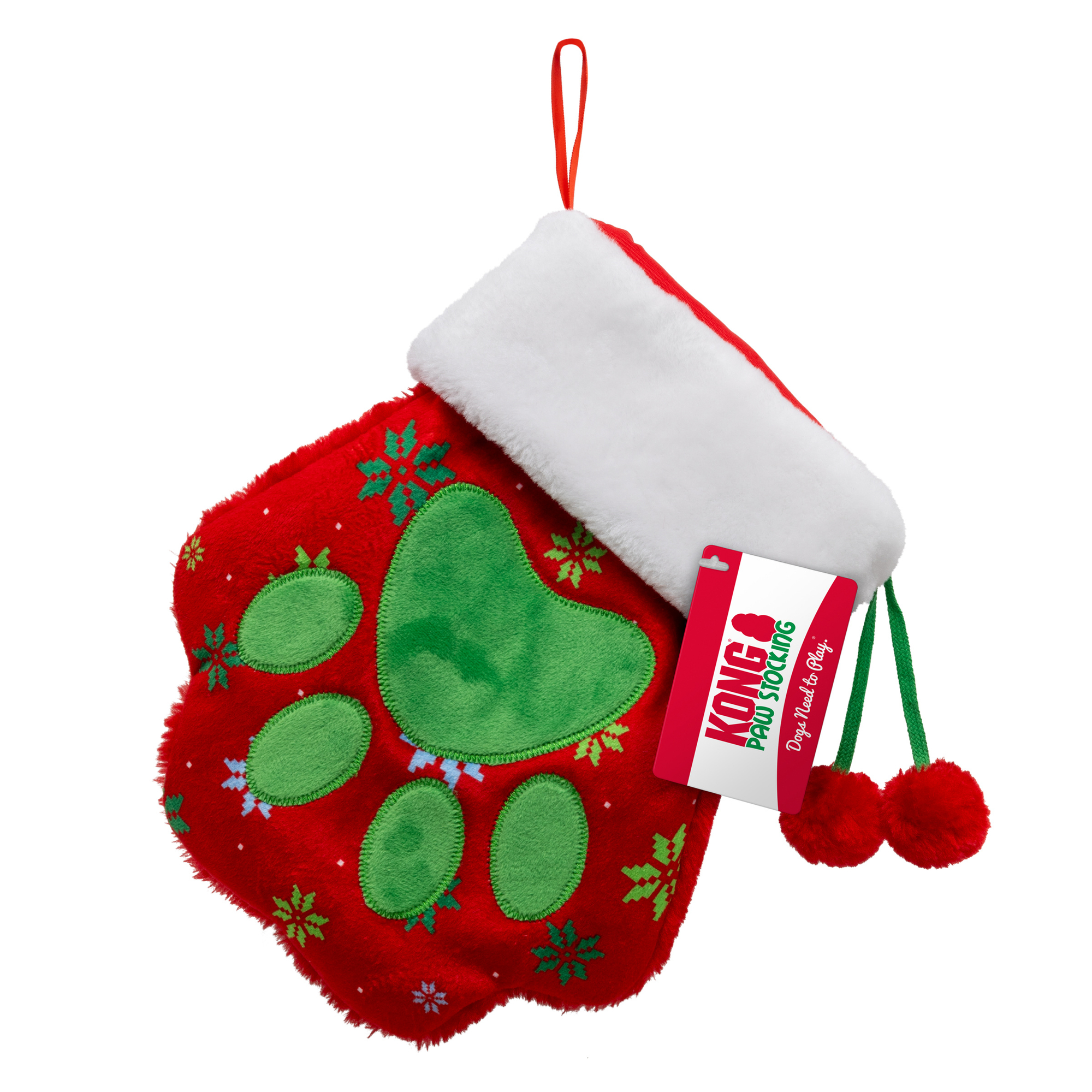Holiday Stocking Paw Hundeleke Rød L