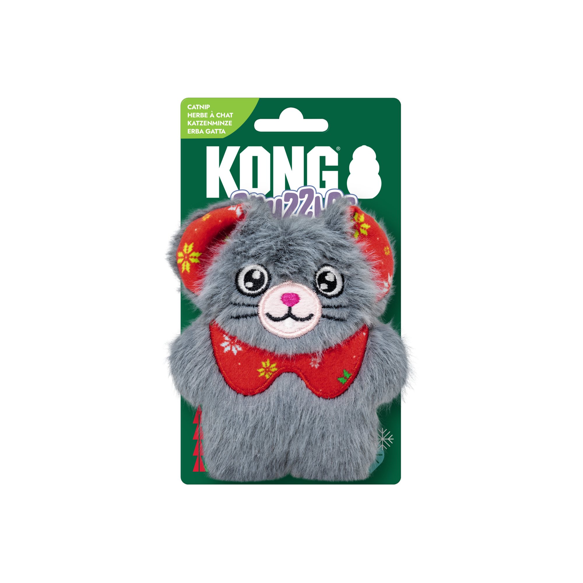 Holiday Cat Snuzzles Mouse Katteleke Grå