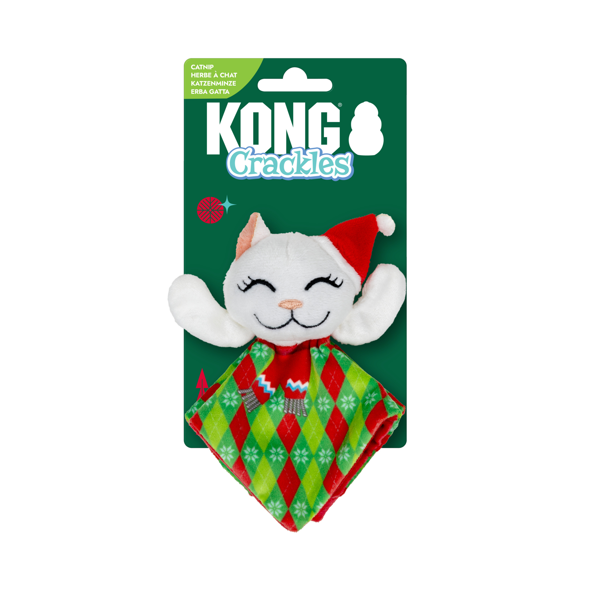 Holiday Crackles Santa Kitty Argyle Katteleke