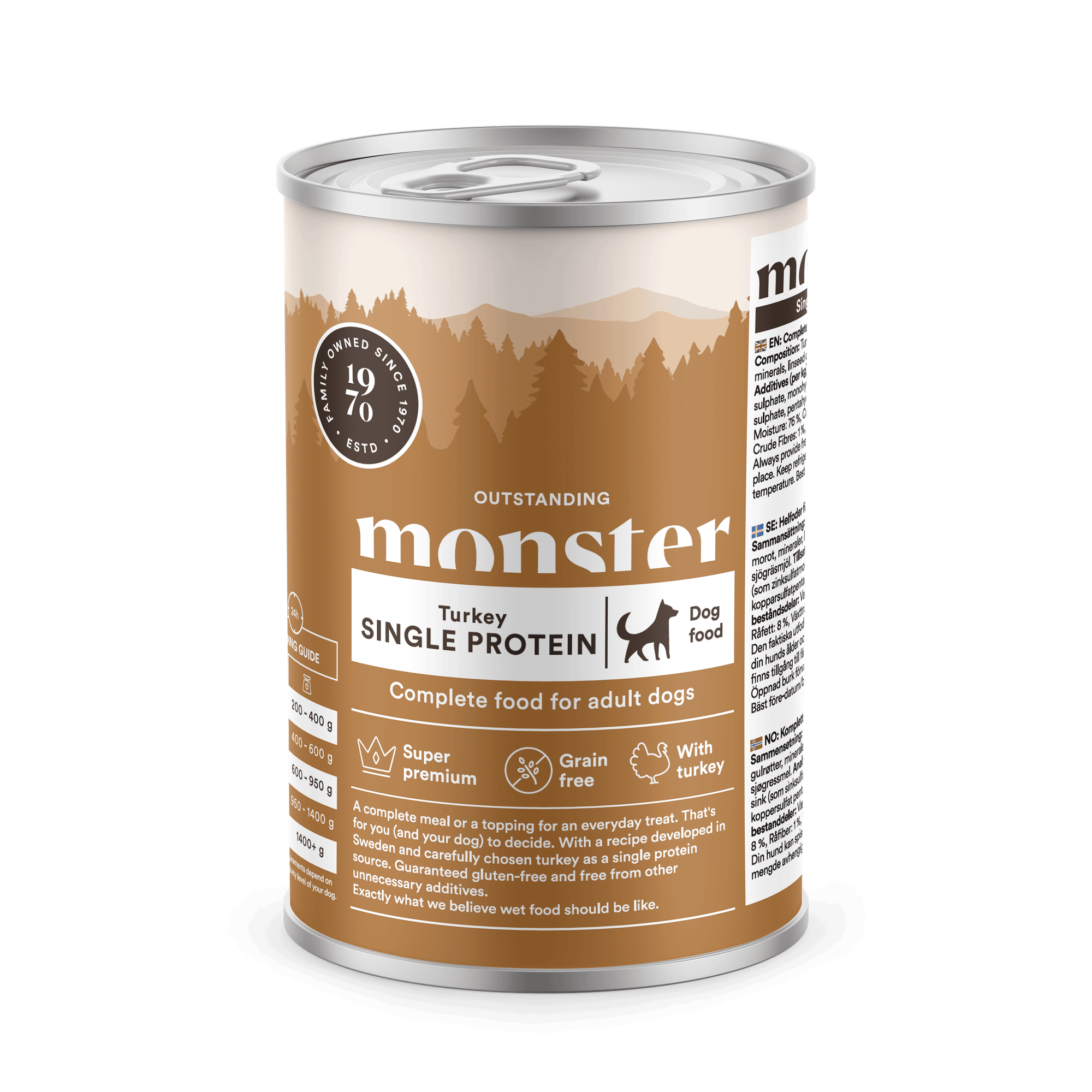 Adult Single Protein Turkey Våtfoder för hund 400g