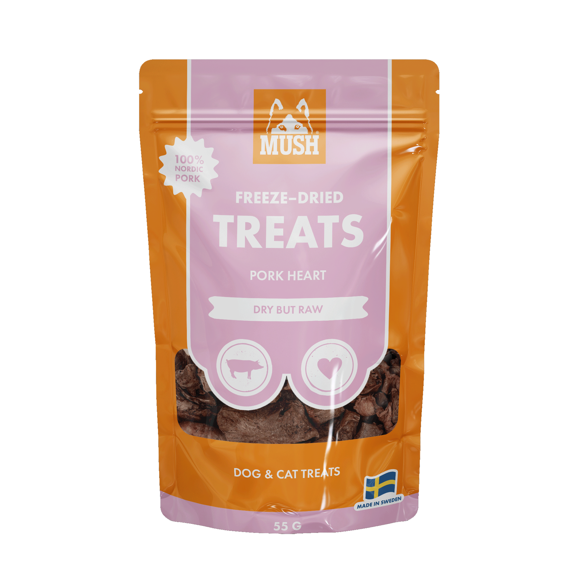 Treats Frystorkat Gris Hjärta 50g