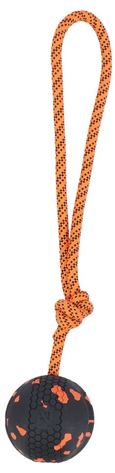 Dog Ball on Rope Black