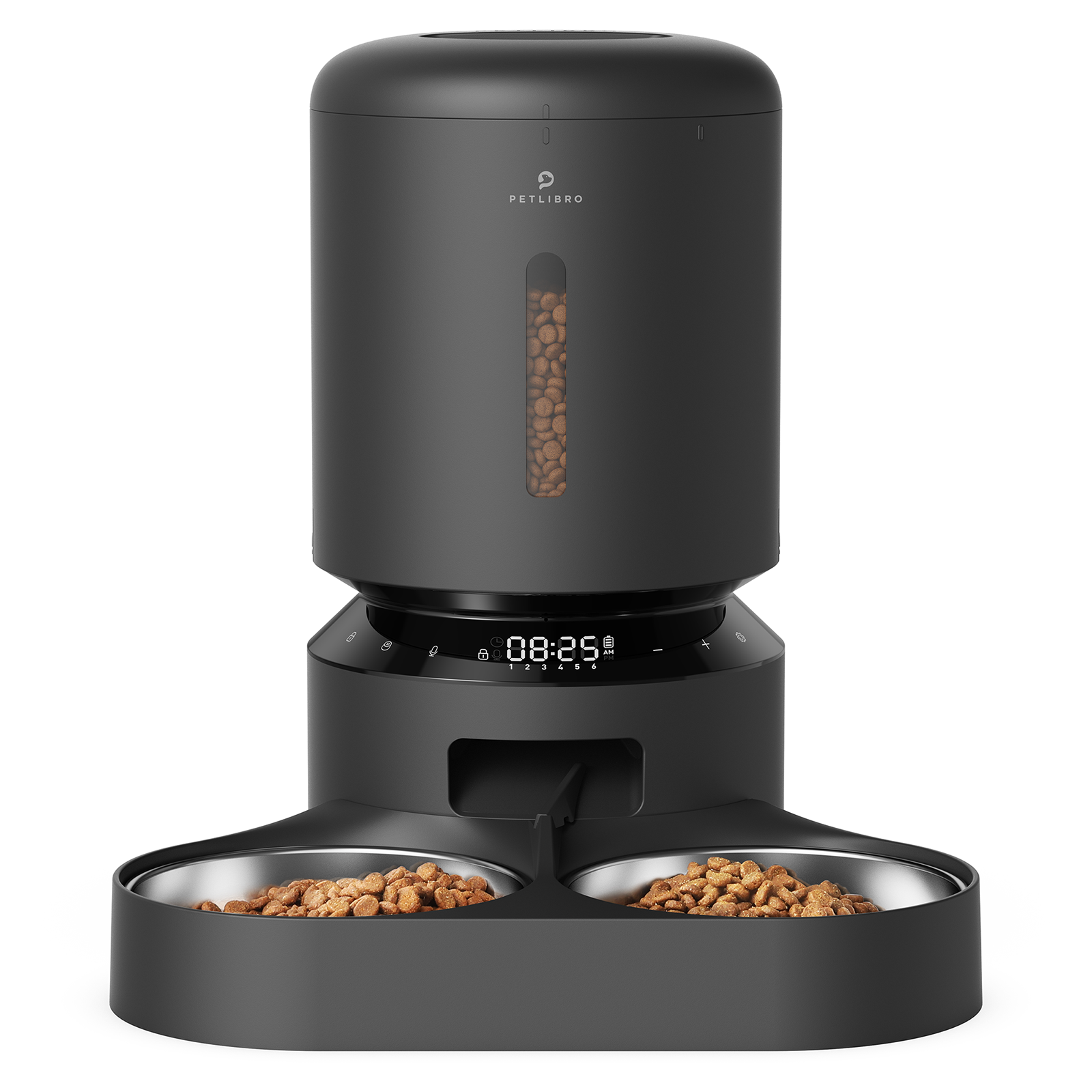 Dual Food Tray ruokinta-automaatti Musta 5L