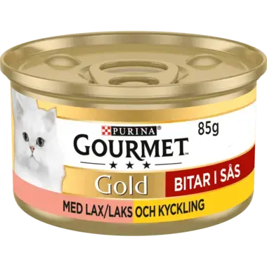 Gold Biter i saus Laks & Kylling Våtfôr 85g