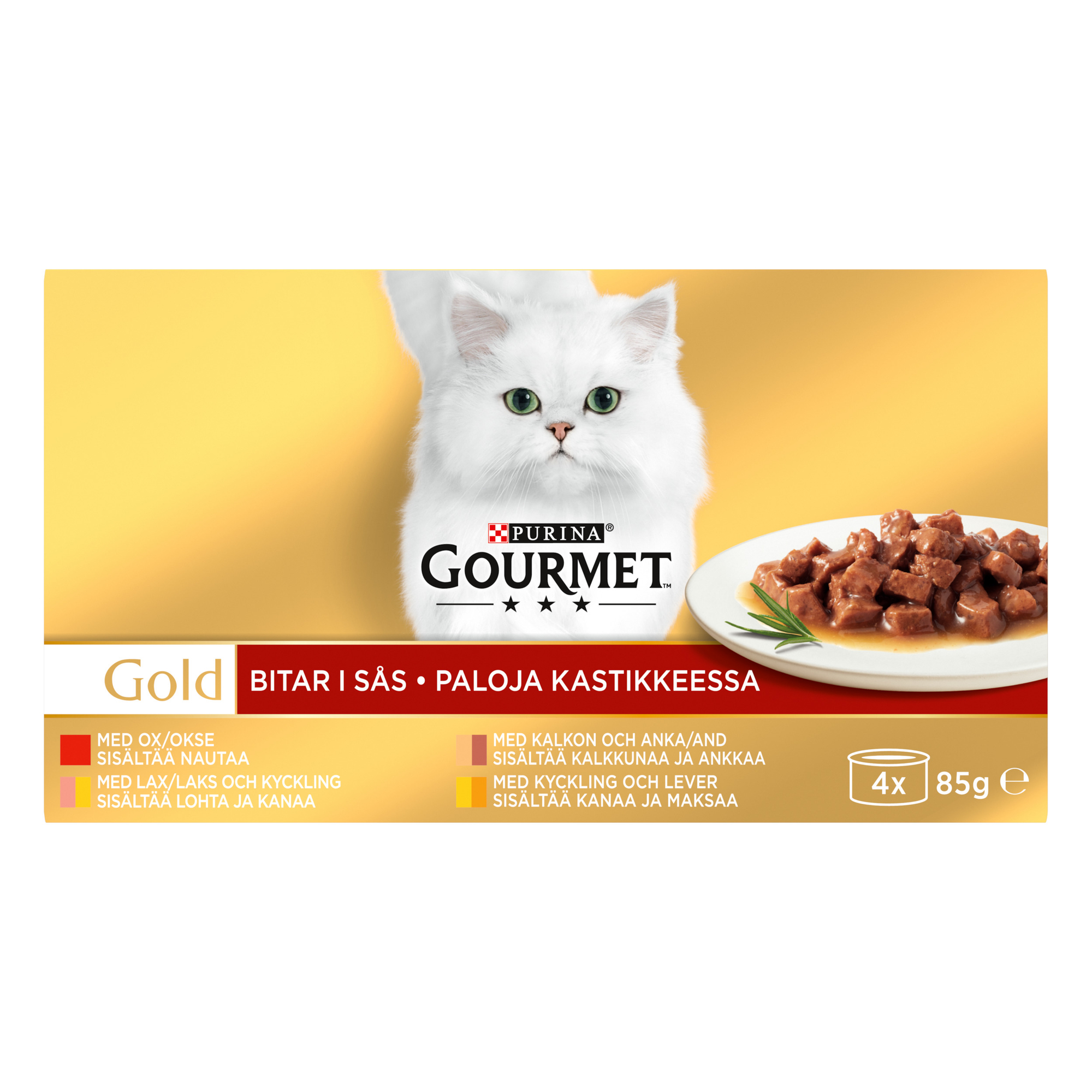 Gold Biter i saus Våtfôr for katt 4x85g
