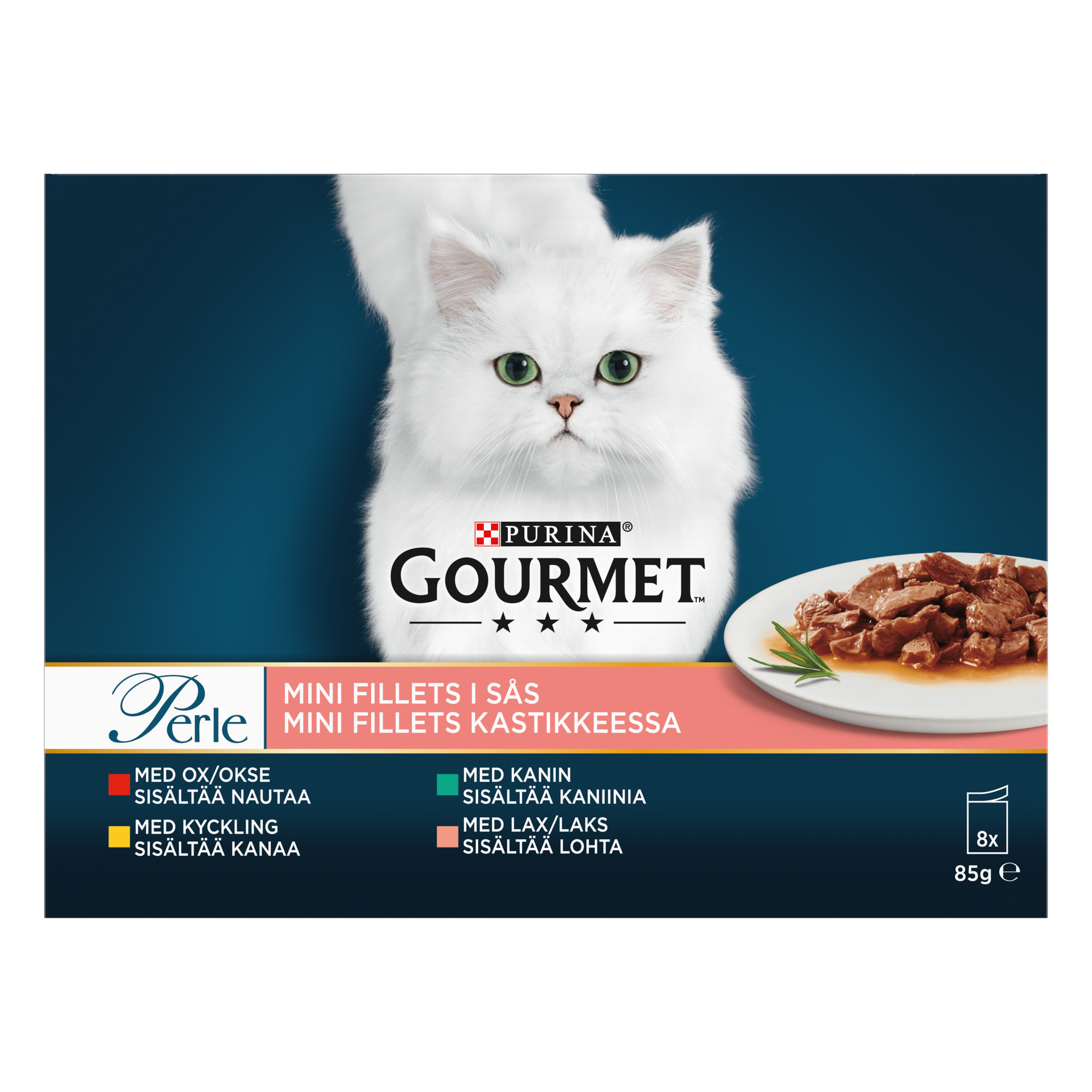 Perle Mini Fillets Våtfôr for katt 8x85g