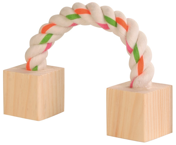 Gnagerleke tau med 2 treklosser 20cm