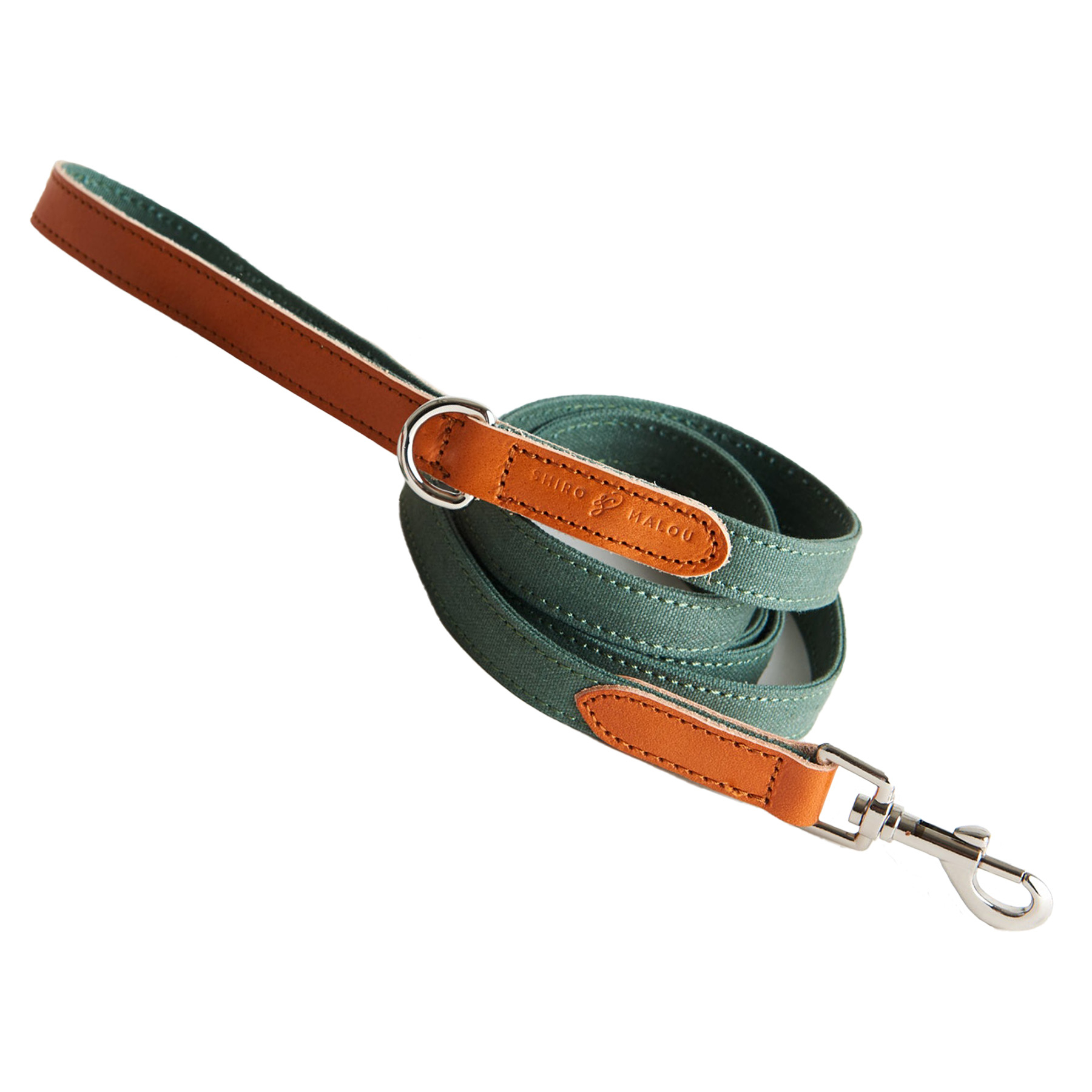 Hundebånd Canvas/Lær Grønn 180cm