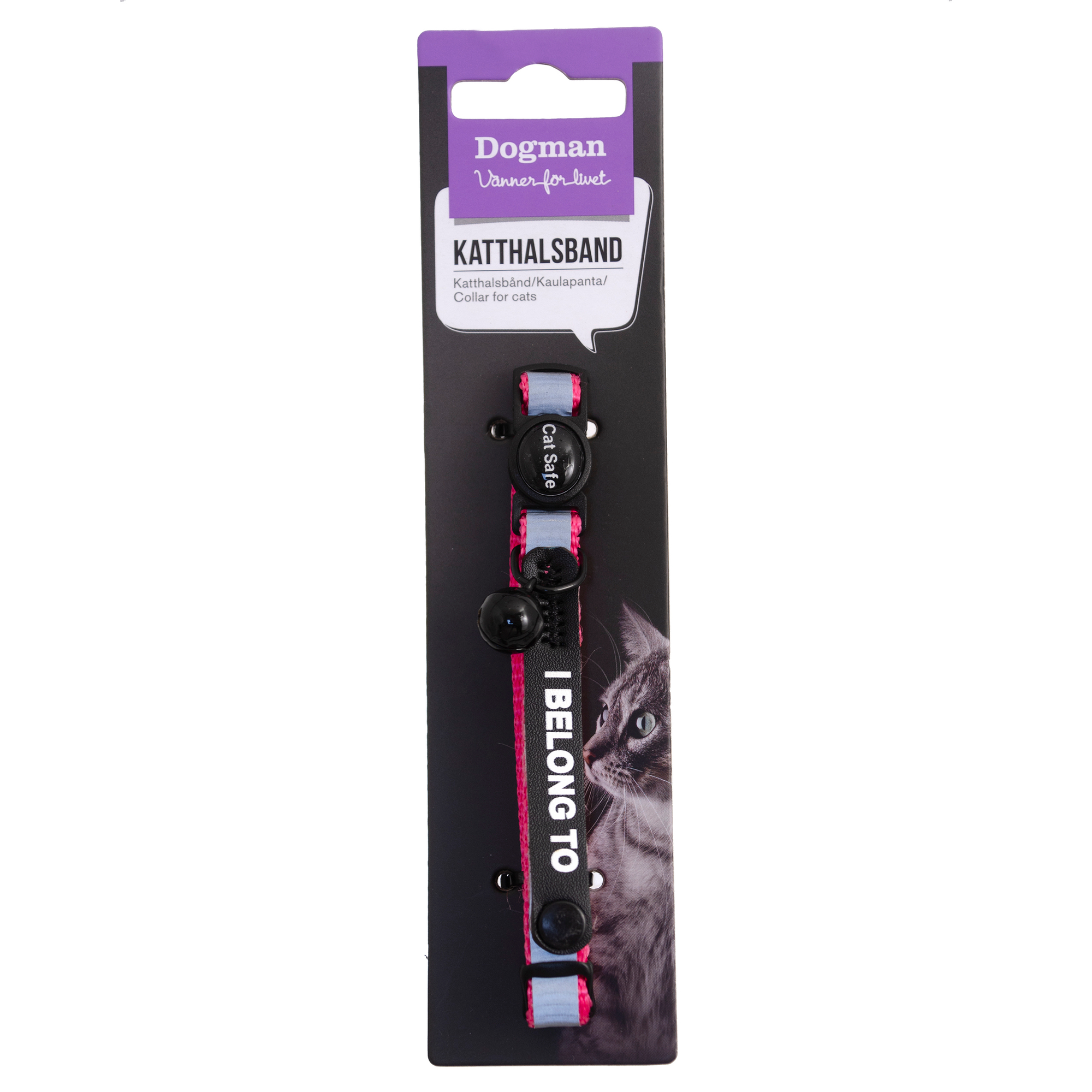Stina kissan kaulapanta Vaaleanpunainen