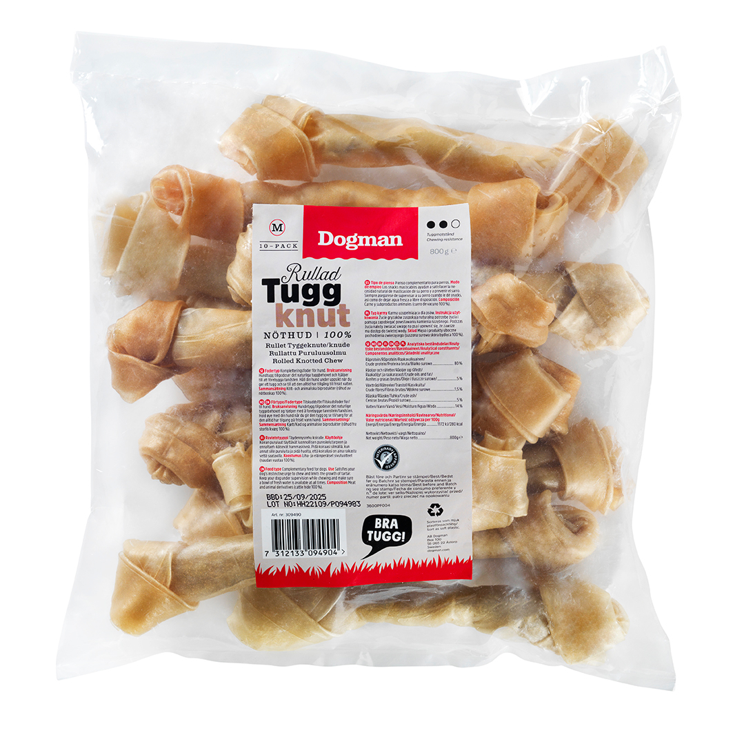 Tyggknute Rullet 10p Brun 20-21cm