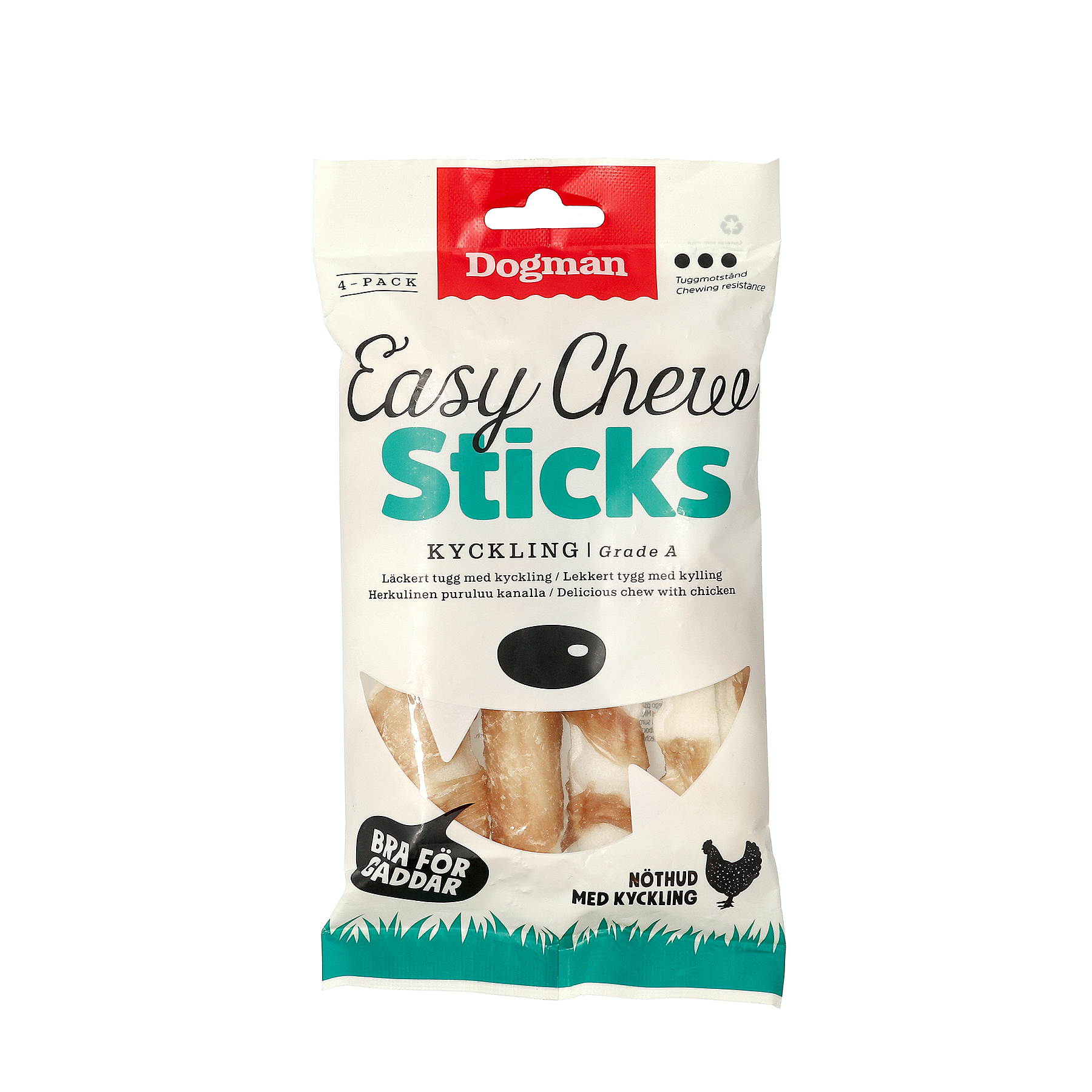 Easychew Sticks med Kylling 4p Hvit 12,5cm