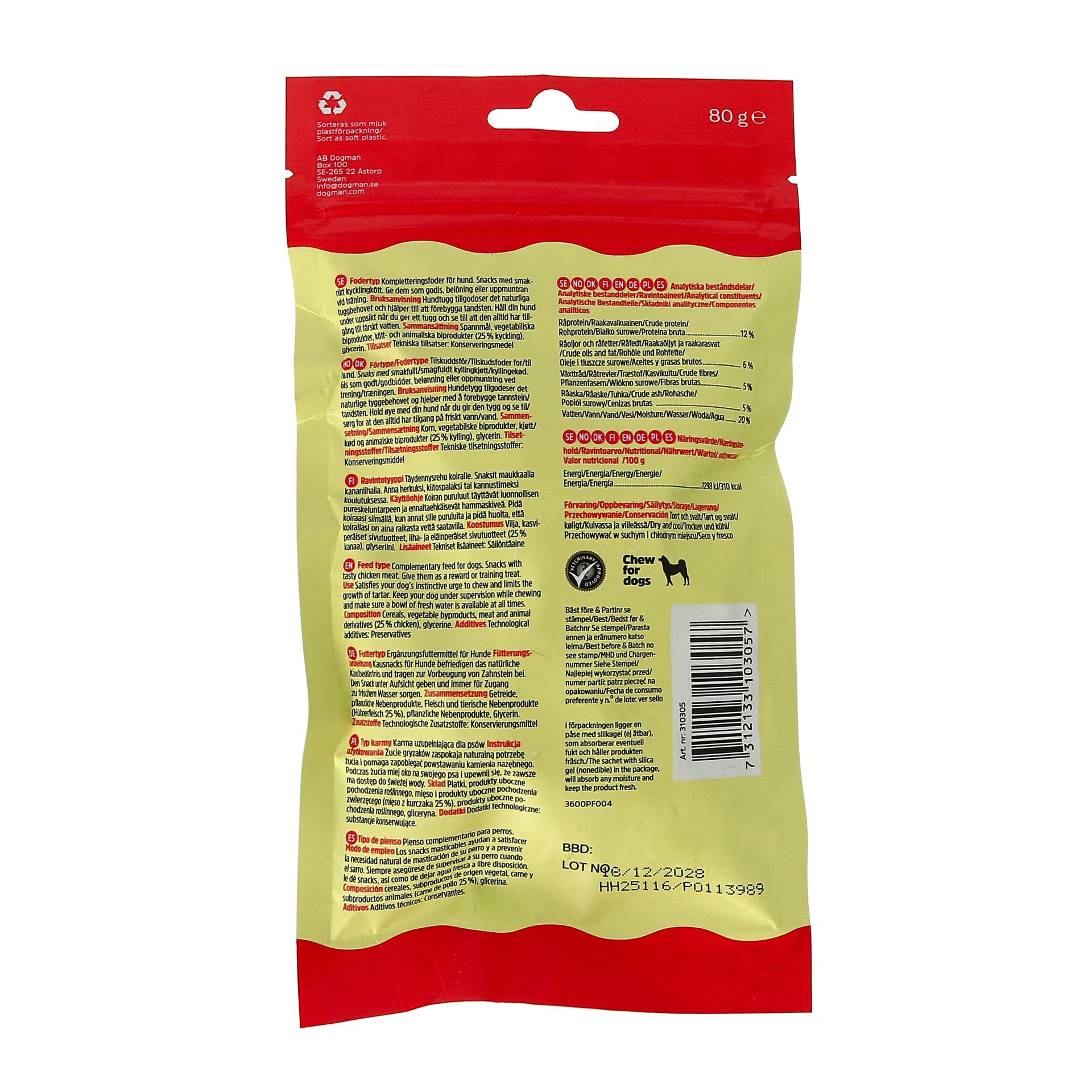 Minibein med Kylling Hvit 80g