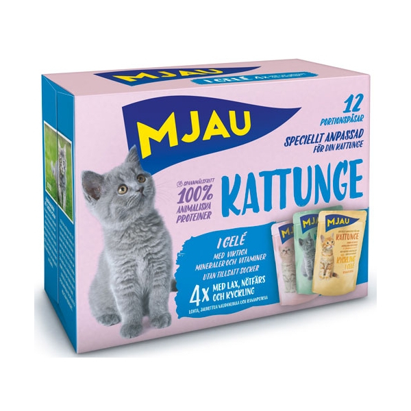Biter i Gelé Kattunge Miks 12x85g Kattemat
