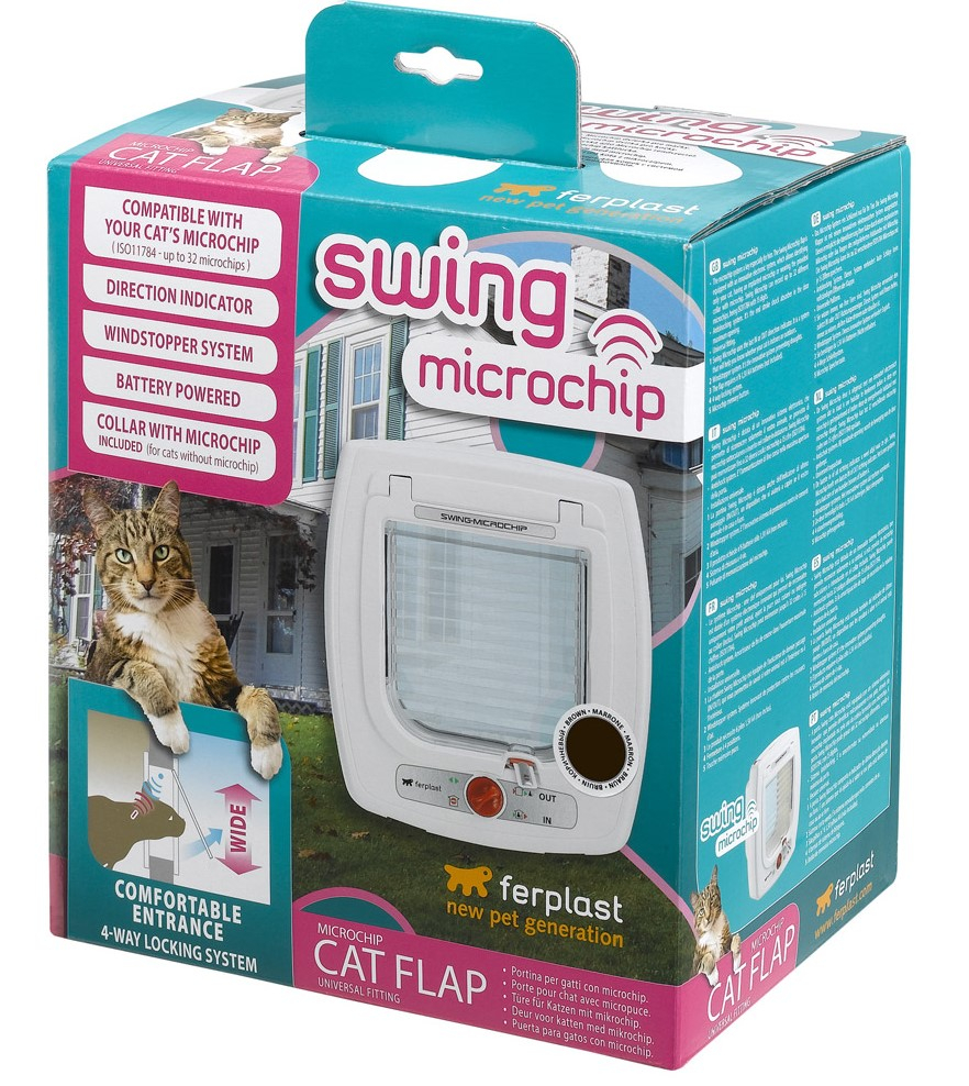 Katteluke Swing Microchip Hvit