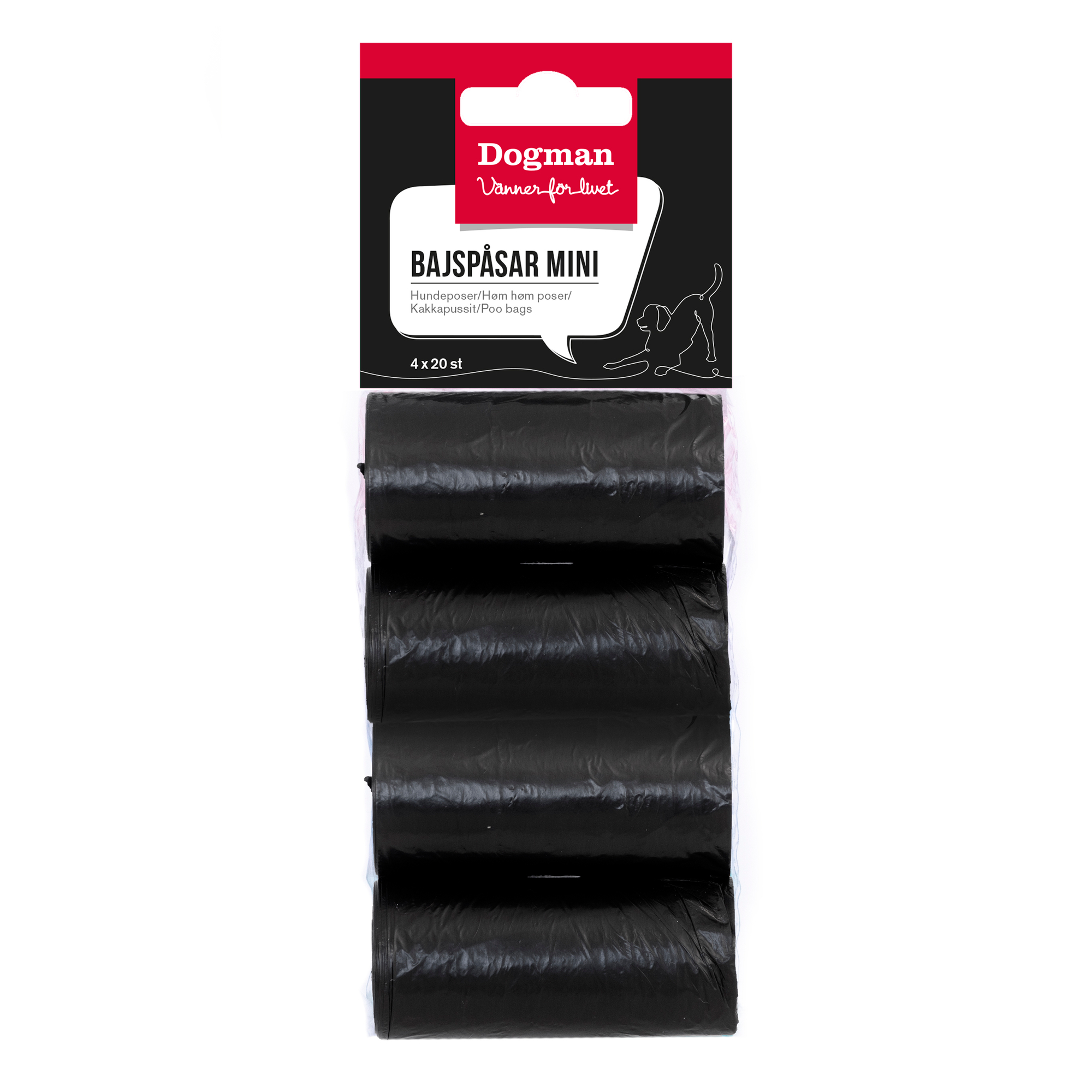 Kakkapussit mini Musta 4x20kpl