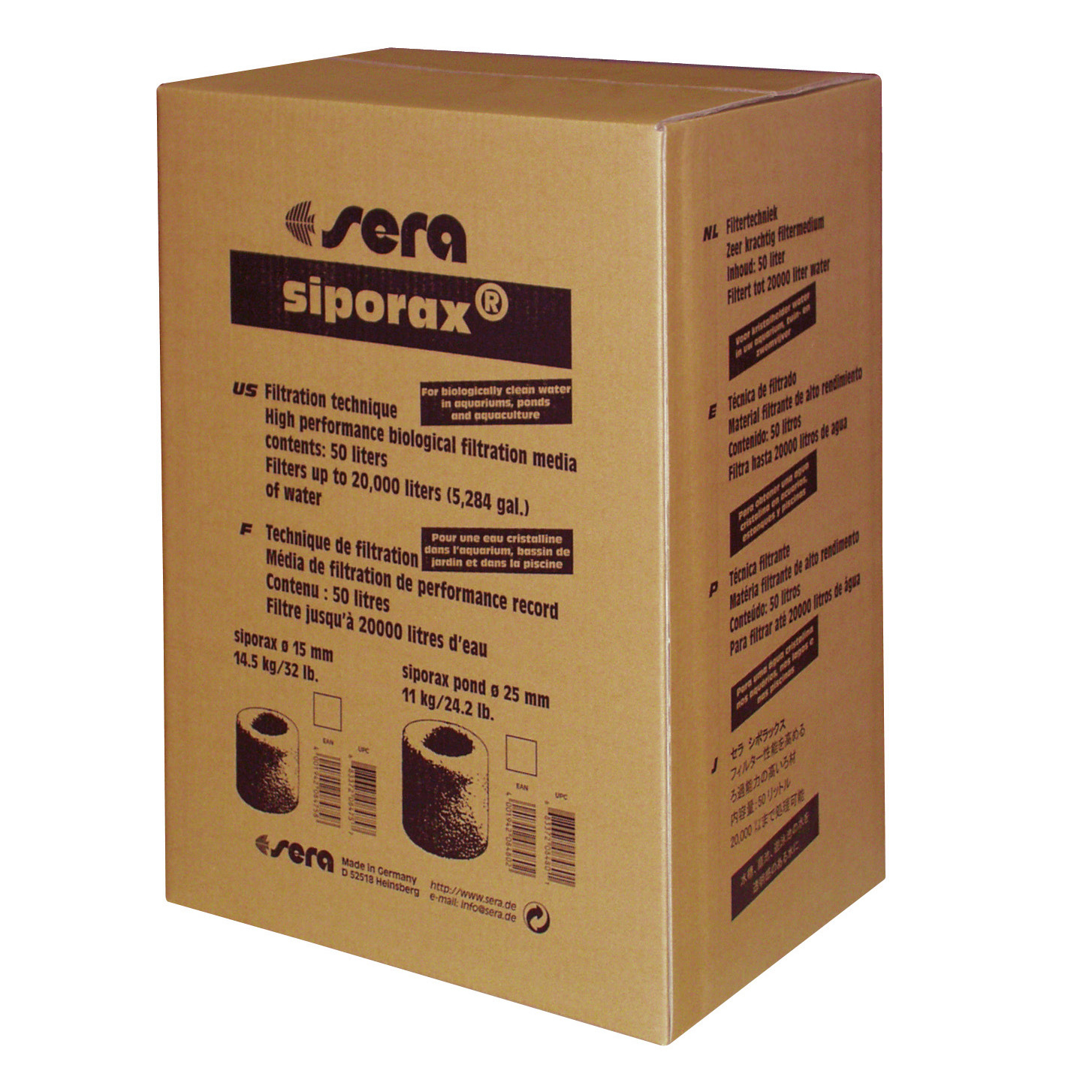 Siporax Prof. suodatinmateriaali 15mm 50L