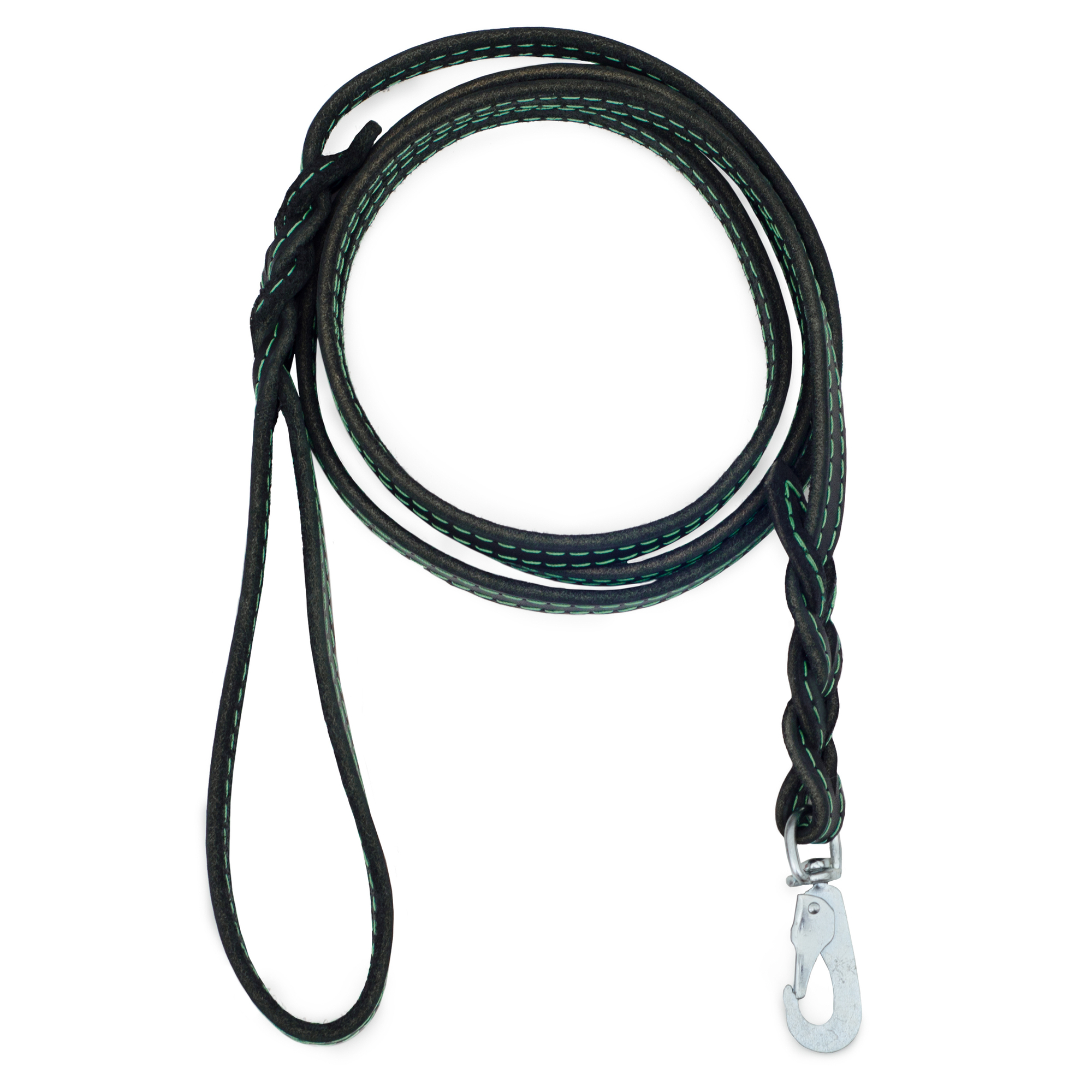 Talutushihna koristeompeleella nahka Vihreä