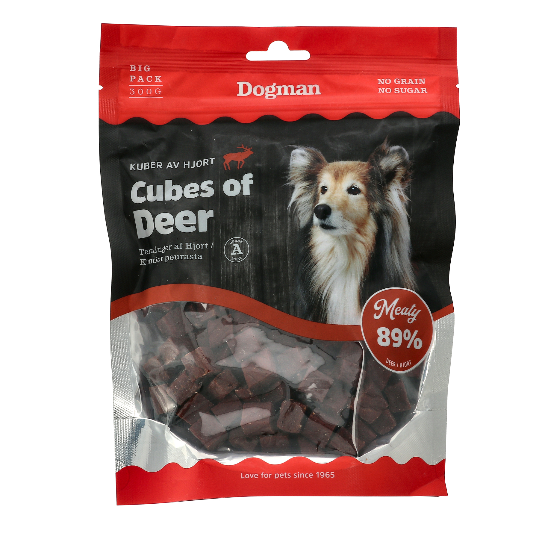 Meaty Terninger av Hjort Hundesnacks 300g