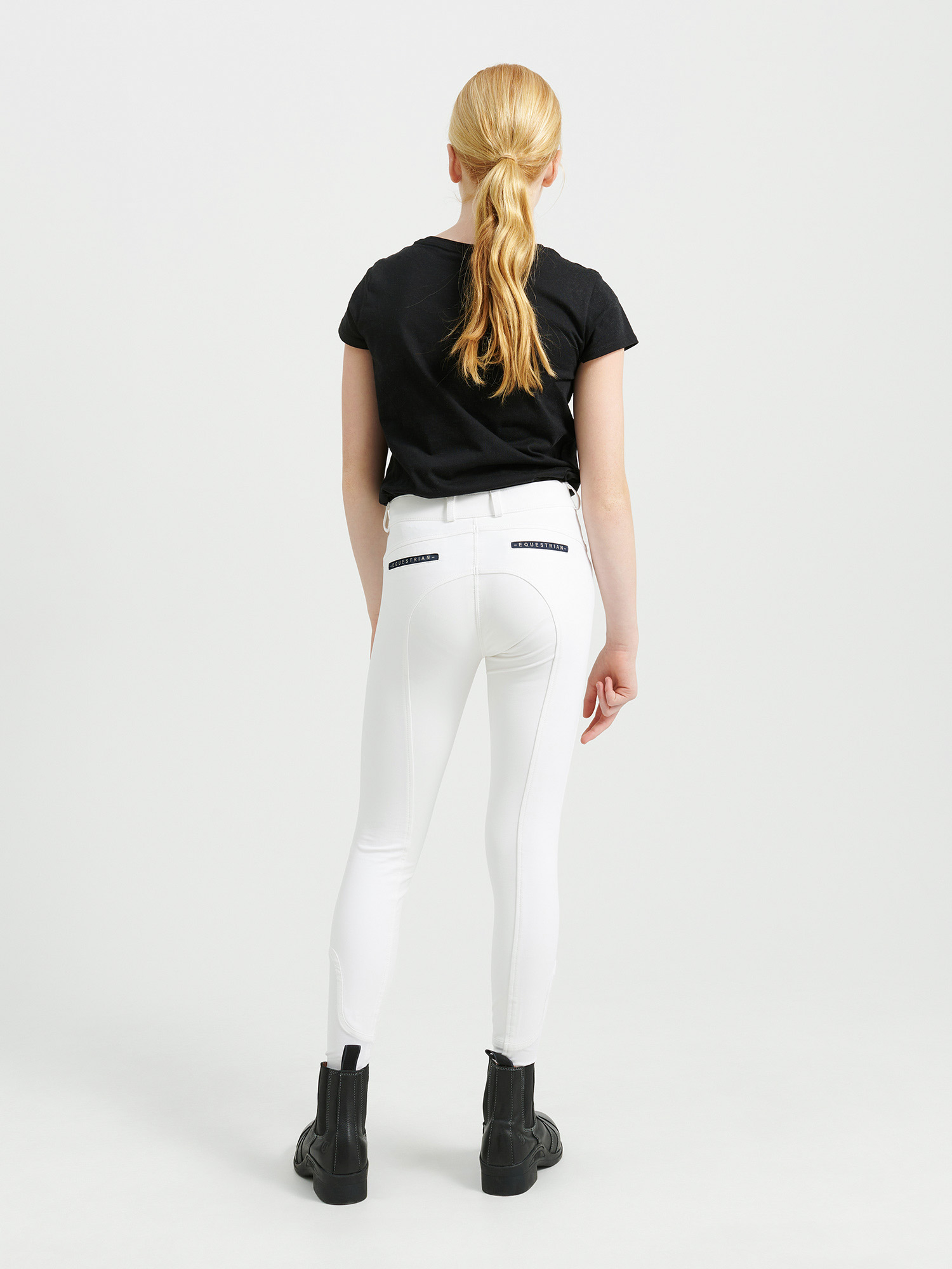 Hedvig Junior ratsastushousut polvipaikat Valkoinen