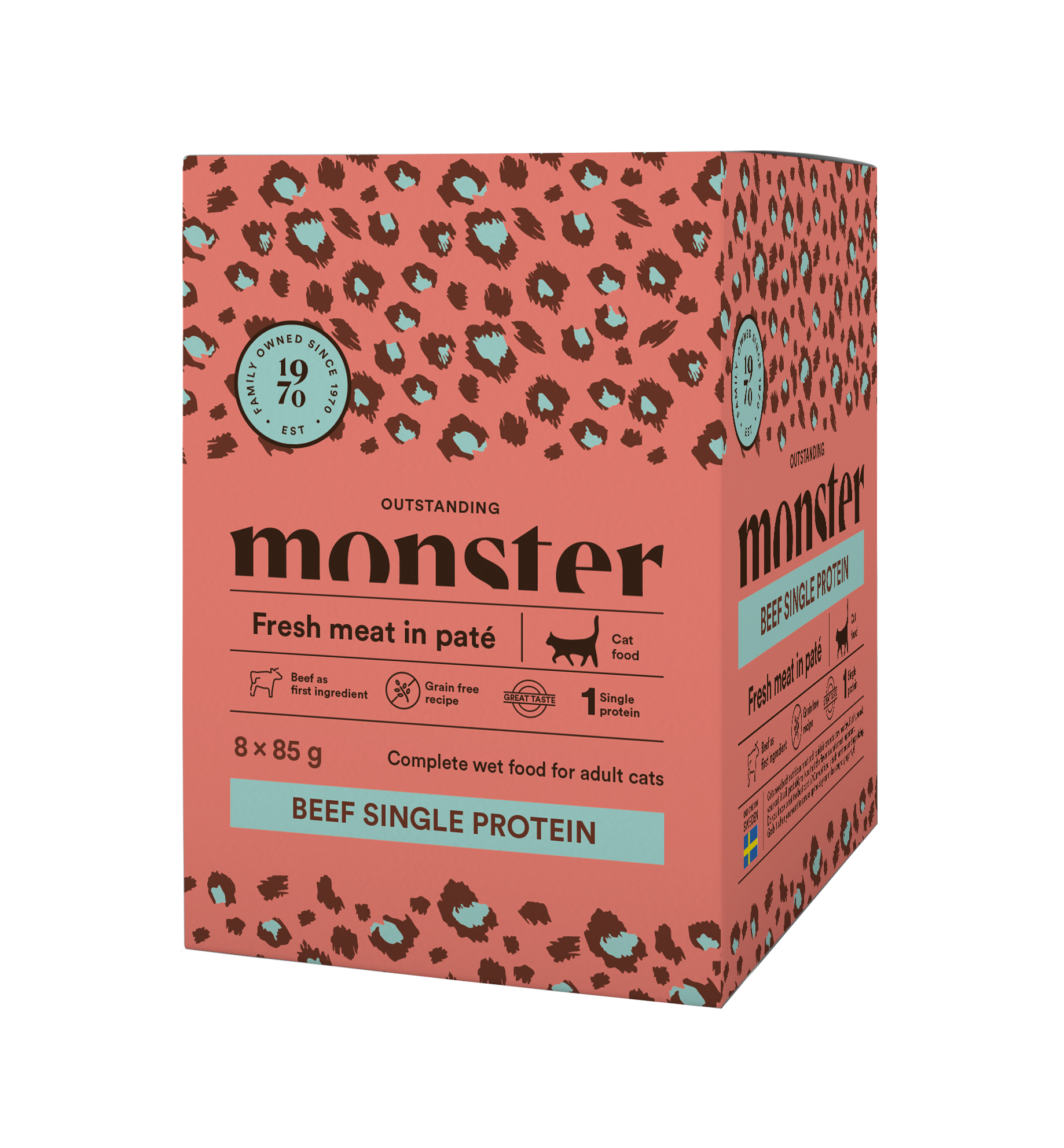 Paté Beef Single Protein Våtfôr for katt 8x85g