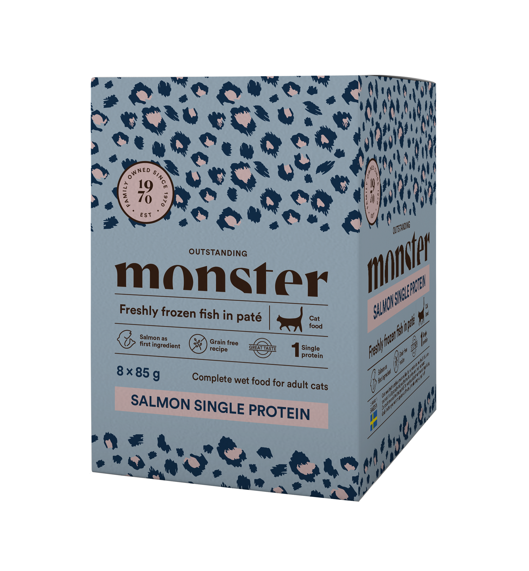 Paté Salmon Single Protein Våtfôr for katt 8x85g