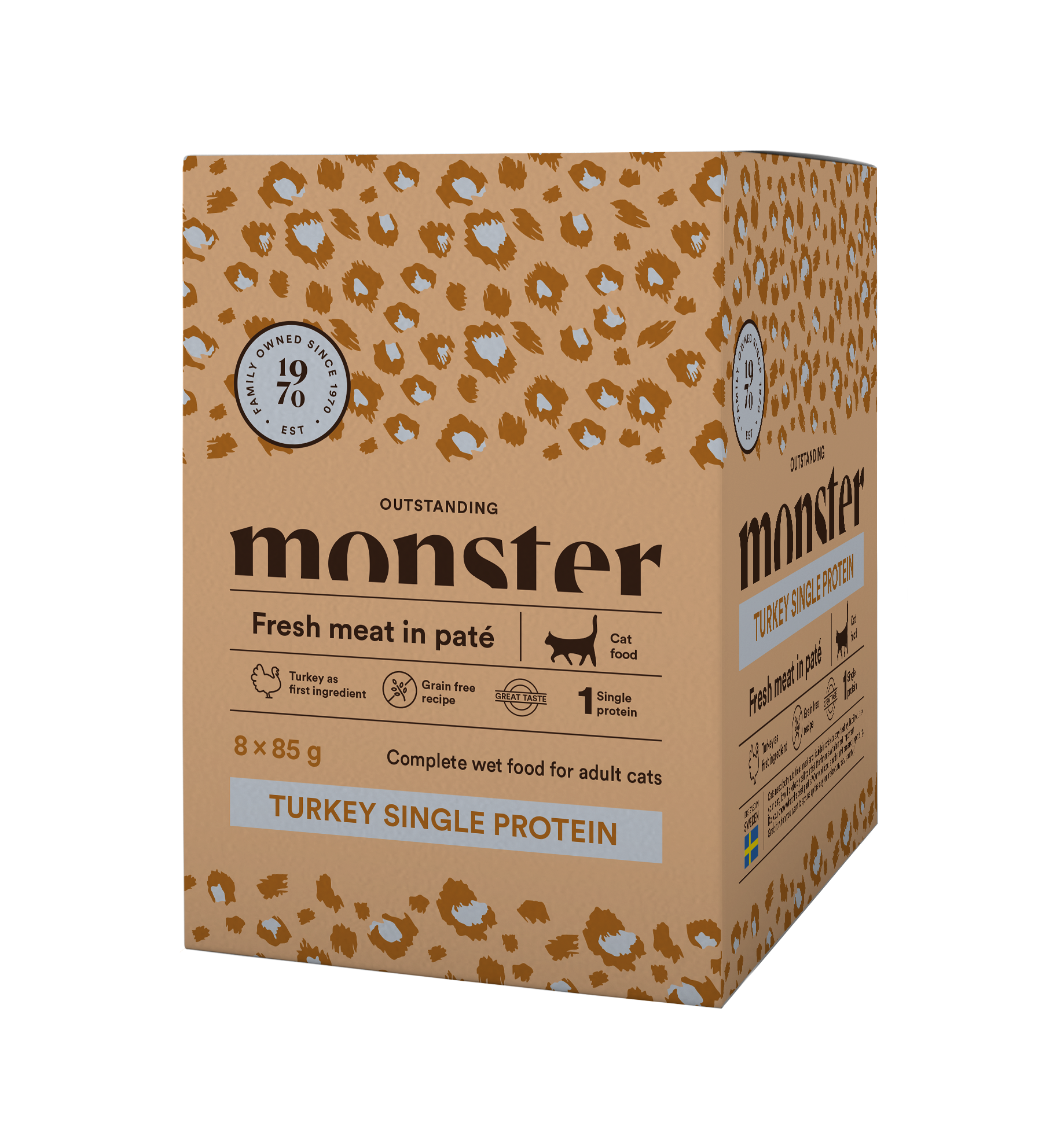 Paté Turkey Single Protein Våtfôr for katt 8x85g