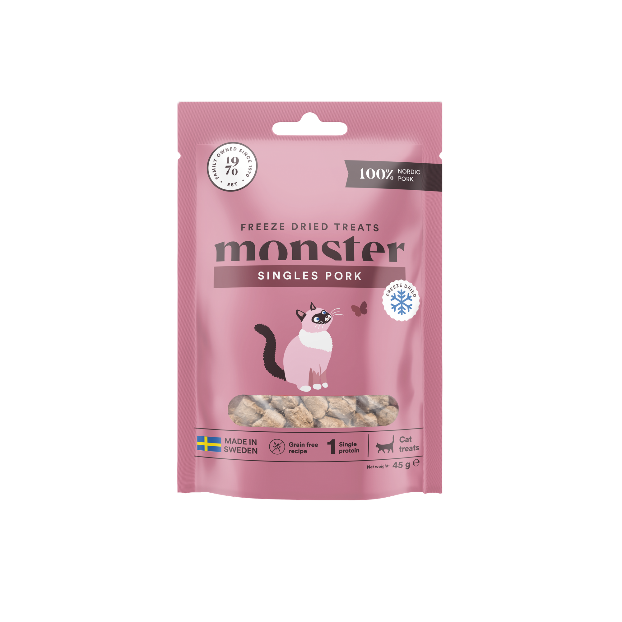 Freeze Dried Treats Pork Kattgodbit 45g
